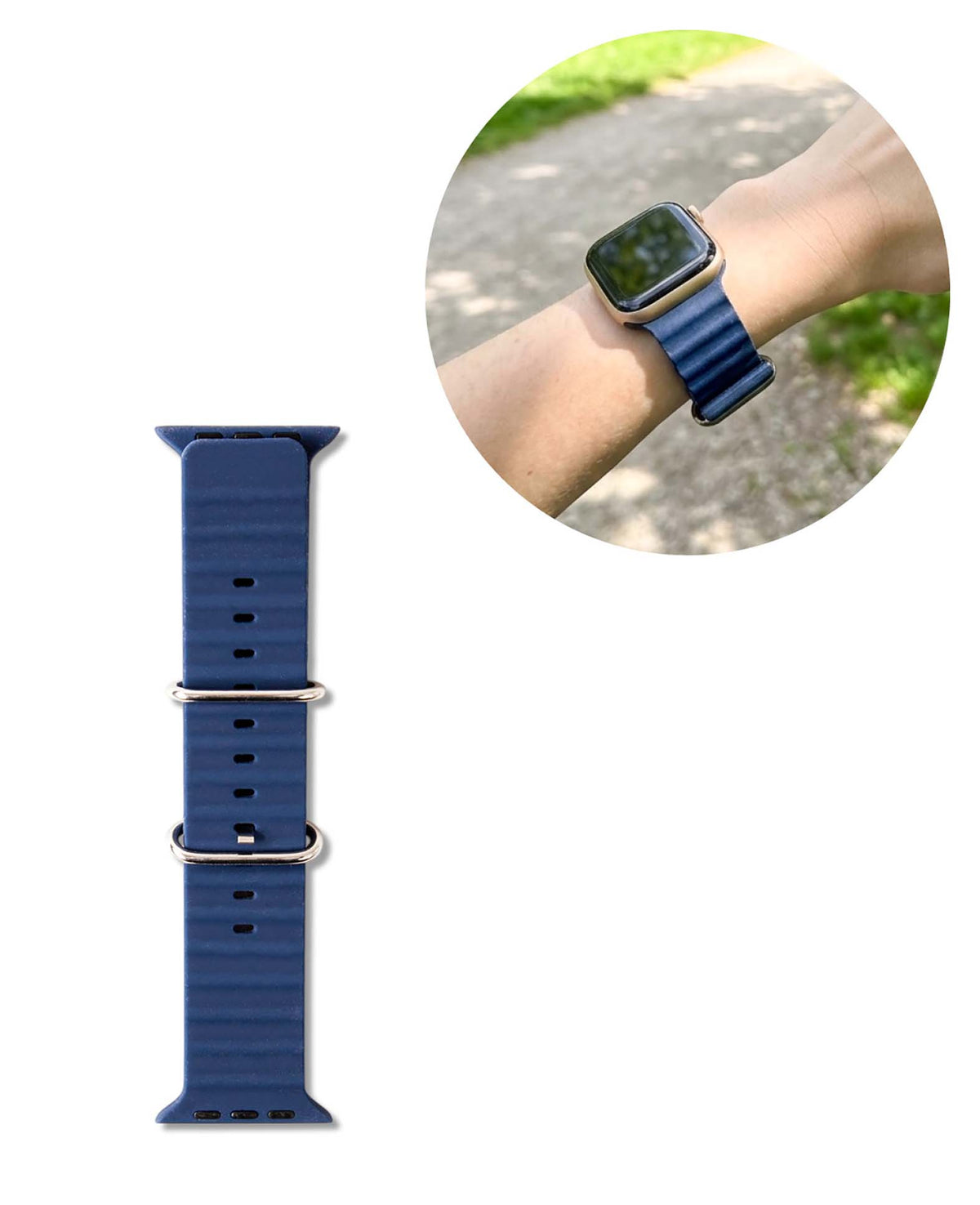 Apple Watch Armband - Dunkelblau 42-49 mm - Wellenform
