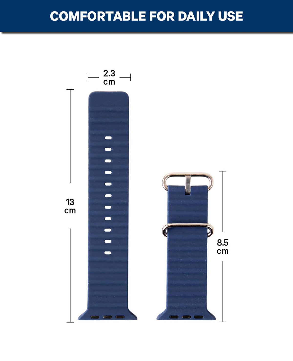 Bracelet Apple Watch - Bleu foncé 42-49 mm - Forme ondulée