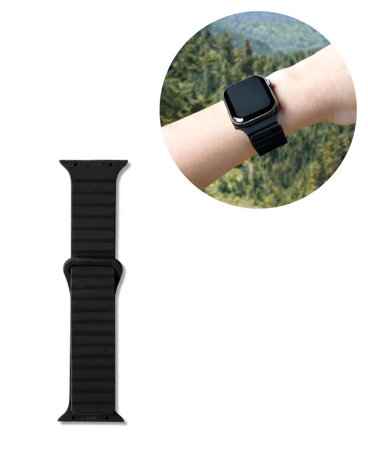 Bracelet pour Apple Watch, magnétique - Noir 42-49 mm