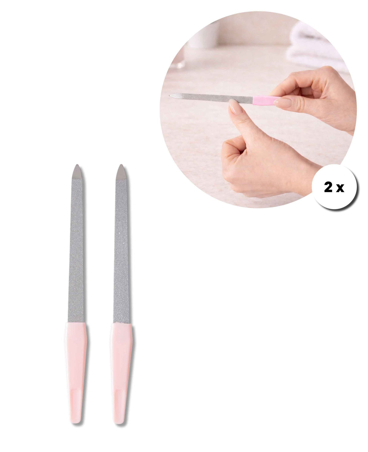 Nail File Set Pink, Set of 2