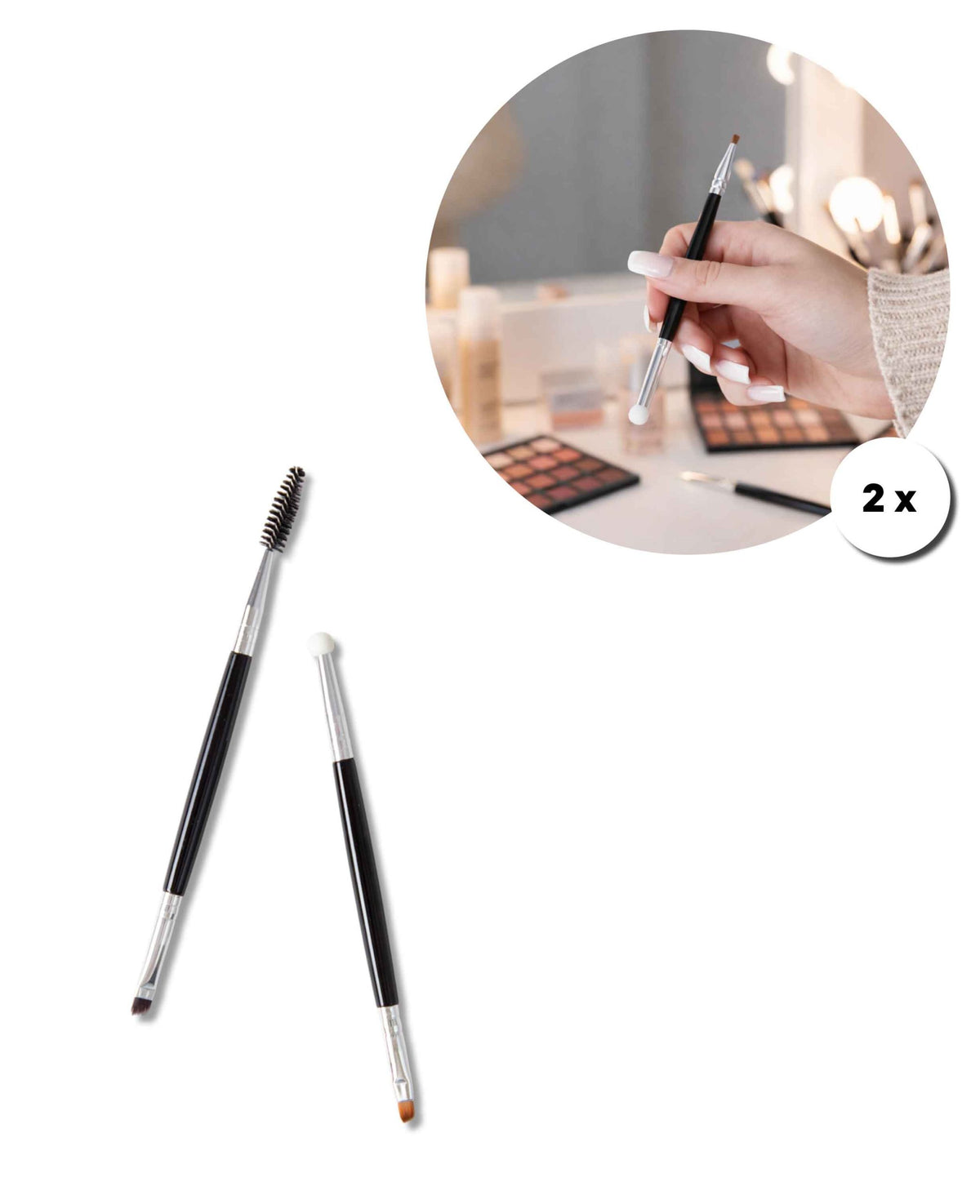 Augen Make-up Set Schwarz/Silber – 4-teilig