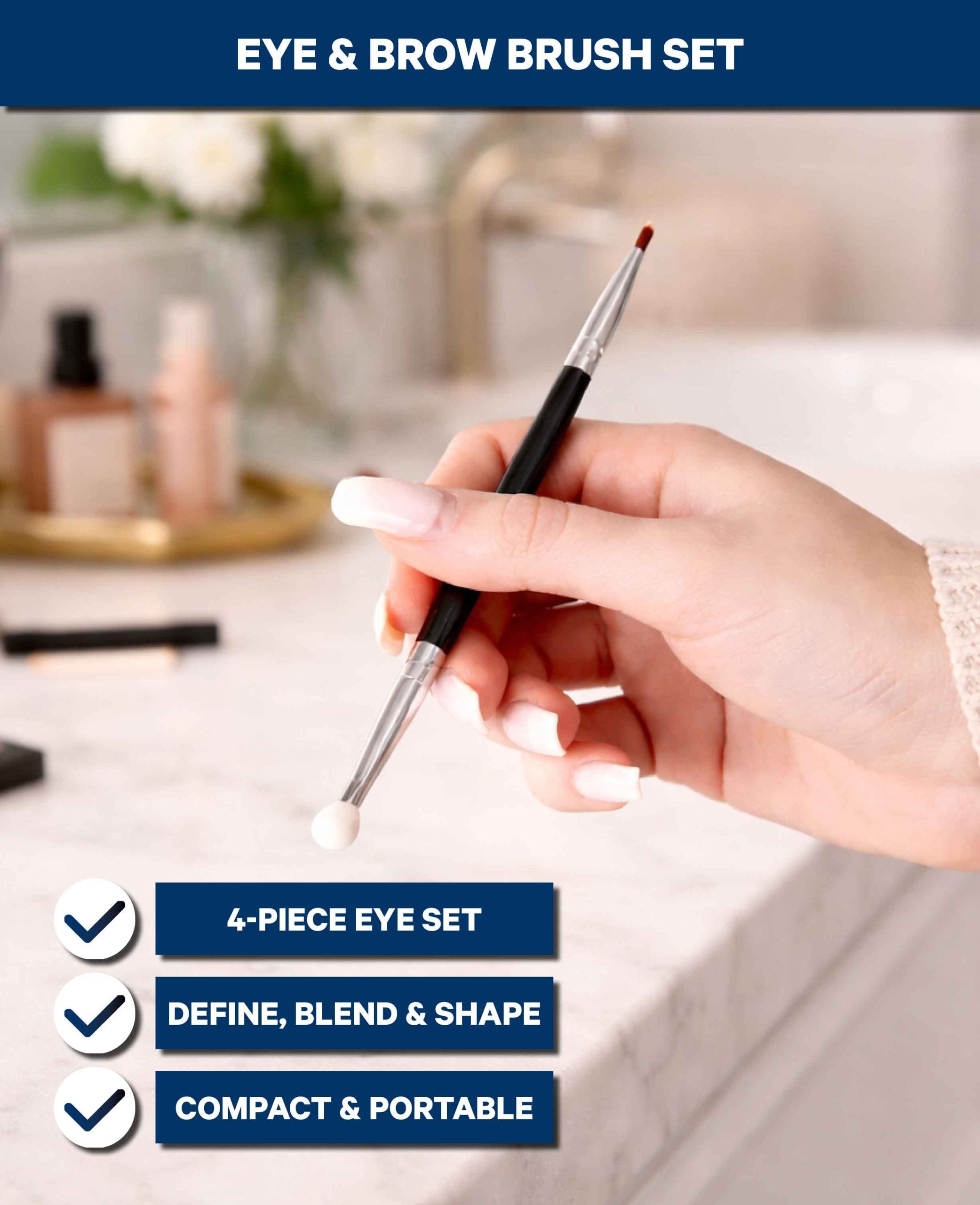 Augen Make-up Set Schwarz/Silber – 4-teilig