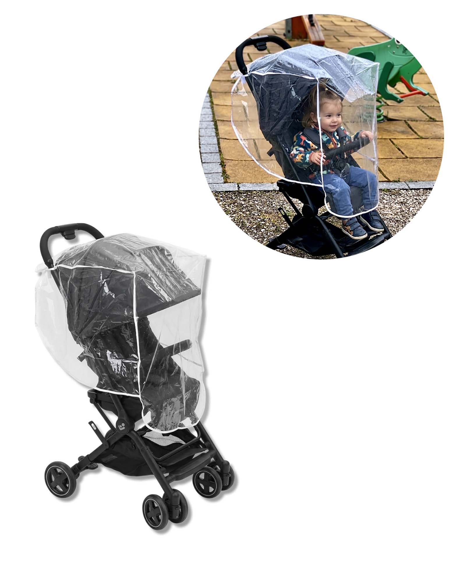 Regenverdeck Kinderbuggy, transparent