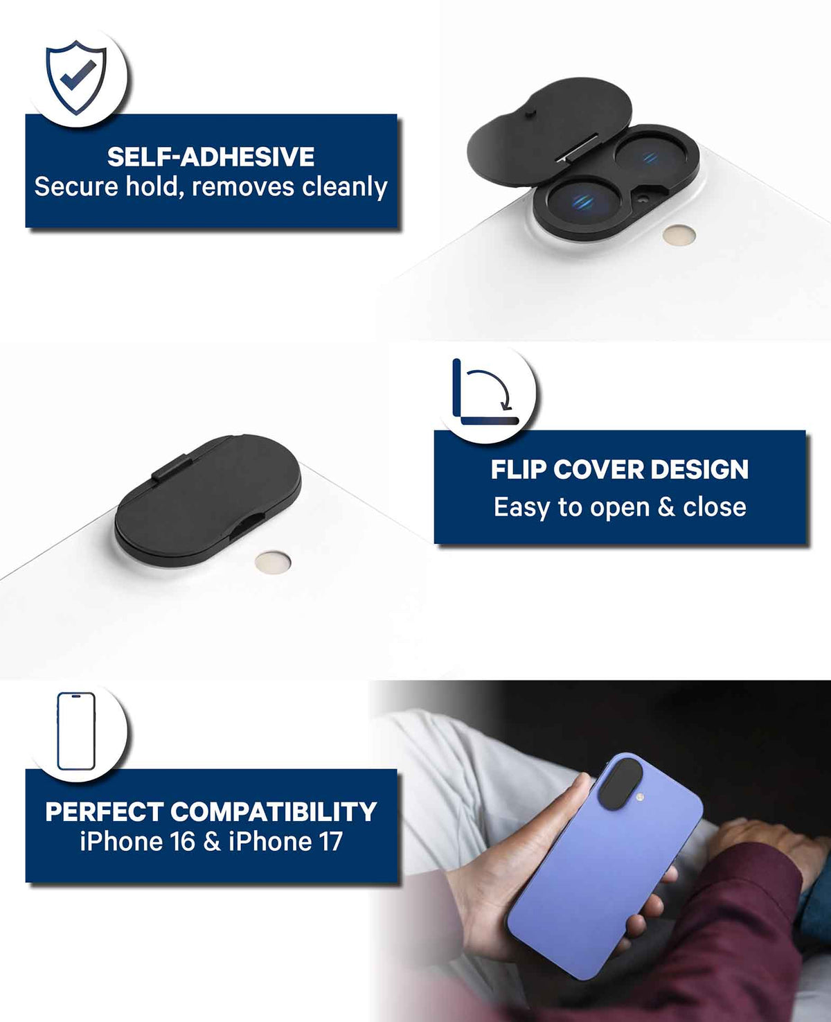 Coque de protection de l'appareil photo iPhone 17 / iPhone 16