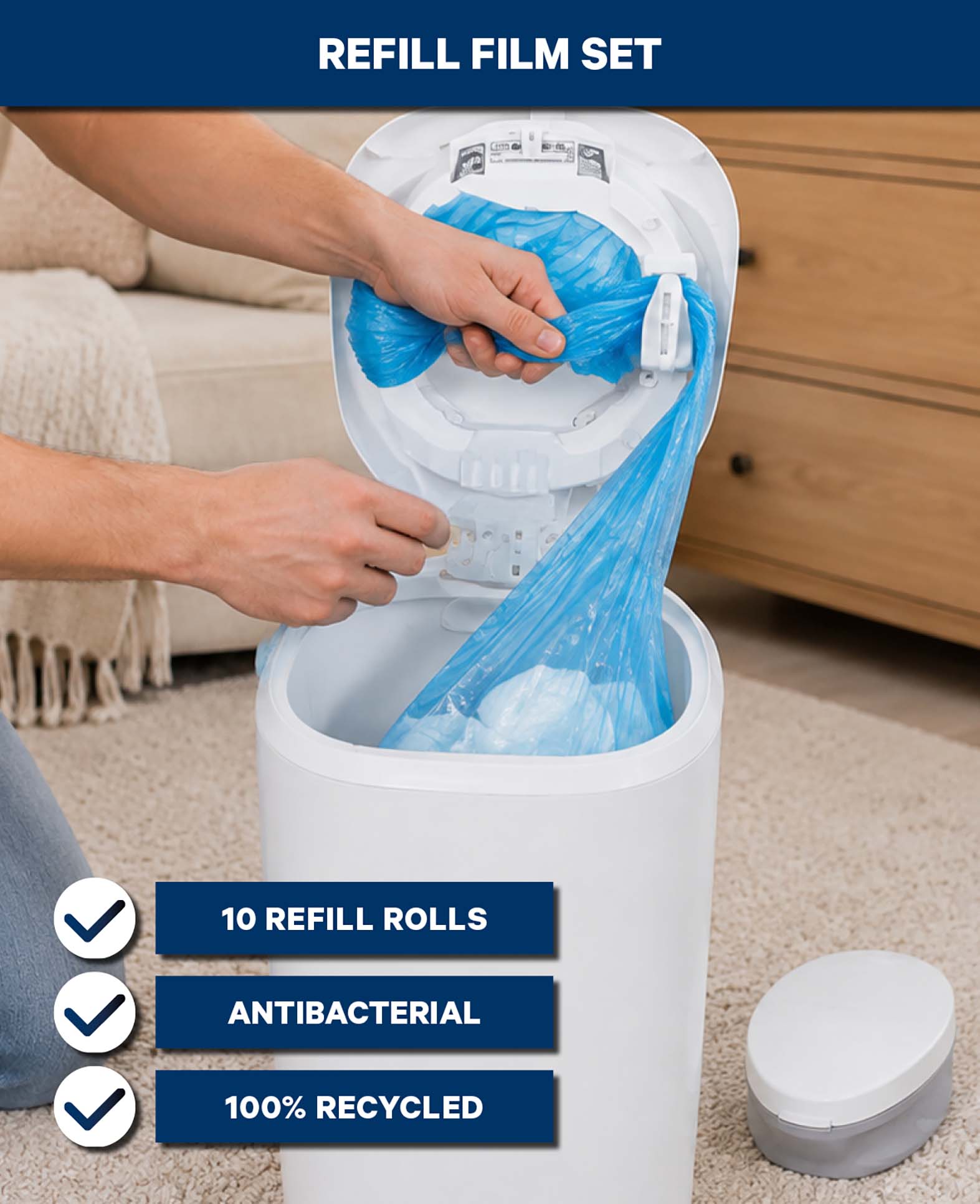 Nachfüllfolie kompatibel mit Tommee Tippee, 10 Stk.