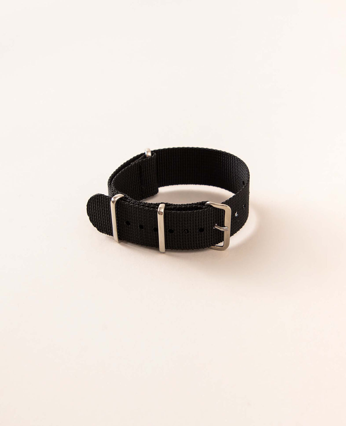 Nato-Uhrenarmband aus Nylon, Schwarz, 22 mm, Länge 26 cm