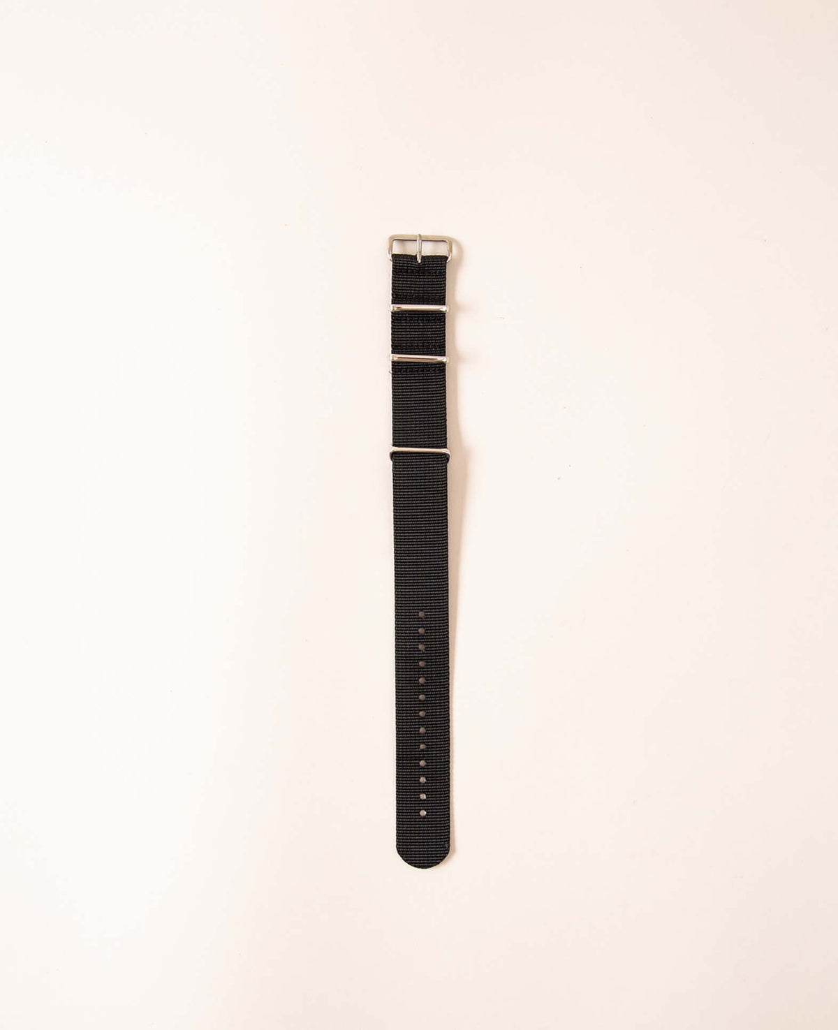 Nato-Uhrenarmband aus Nylon, Schwarz, 22 mm, Länge 26 cm