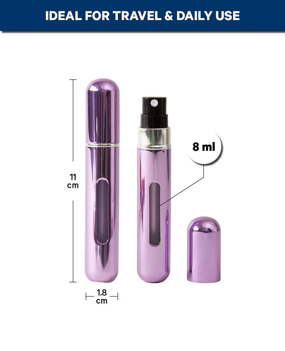 Parfumzerstäuber, Violett Metallic, 8 ml