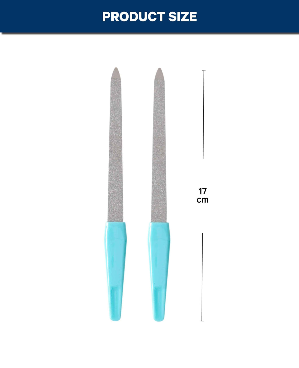 Nagelfeilen Set, Türkis, 2 Stück, Metallfeile mit Kunststoffgriff