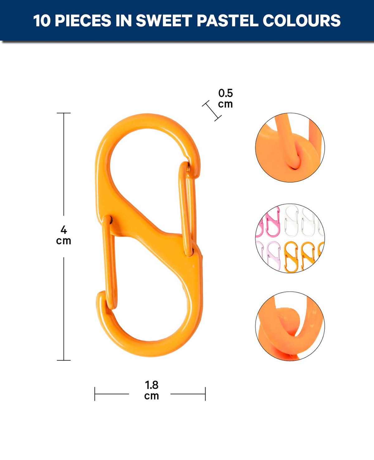 Doppelkarabiner 10 Stk. bunt
