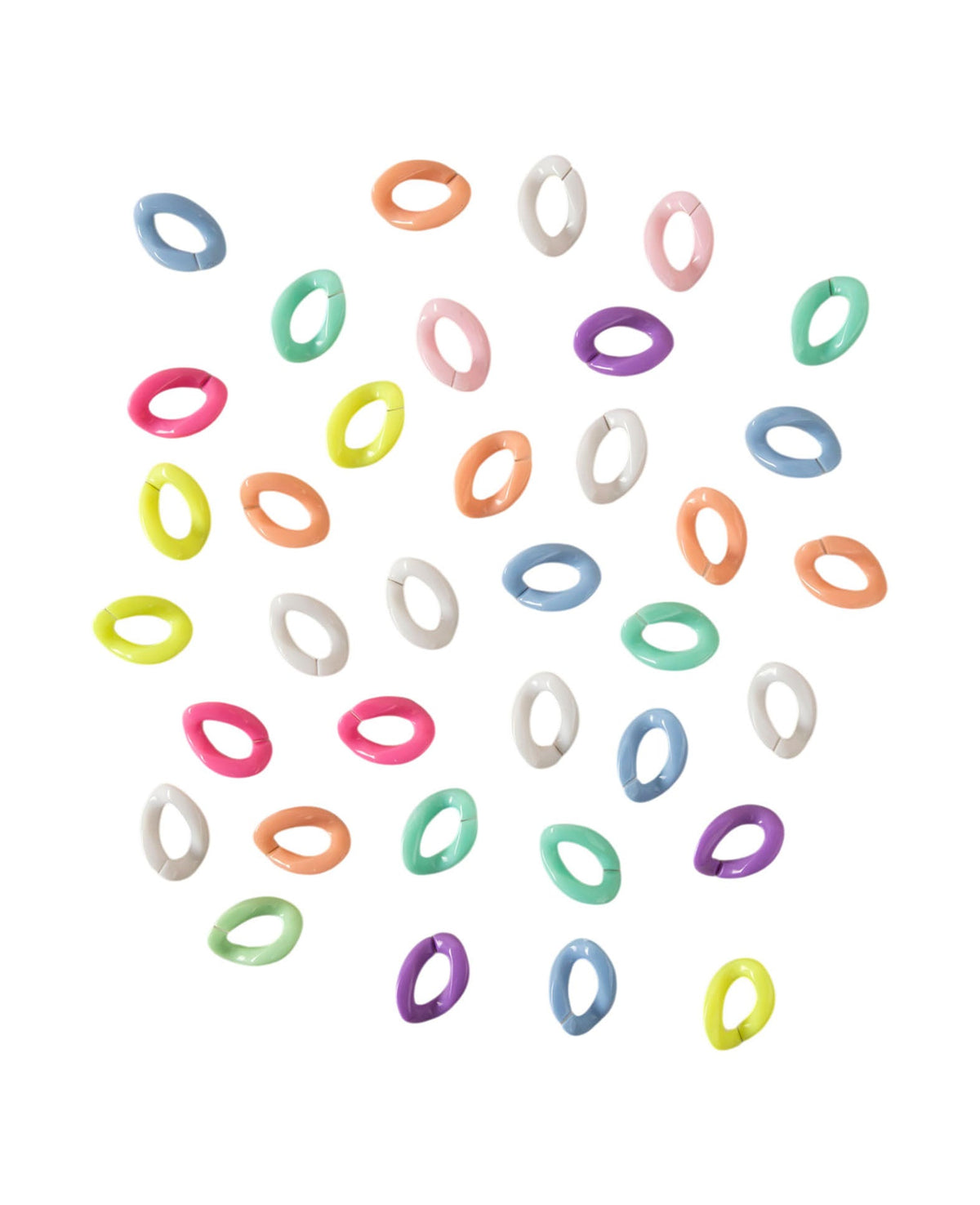 Ringperlen, oval gross, bunt, 25 g