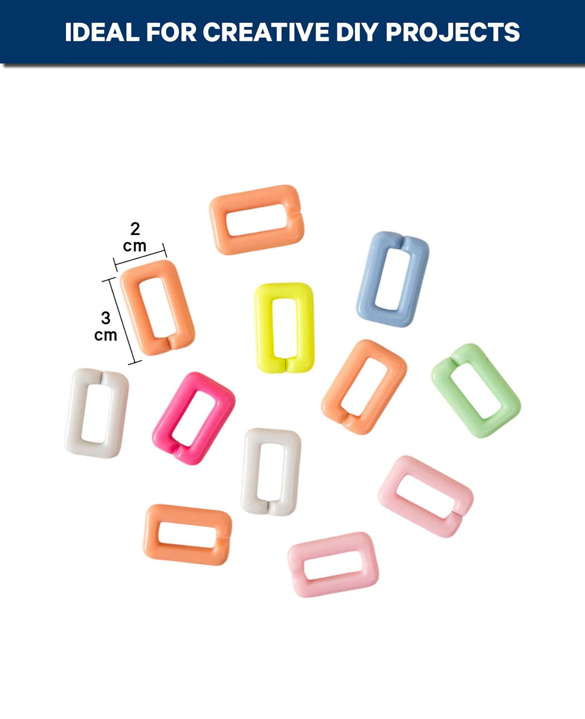 Ringperlen, rechteckig, bunt, 25 g