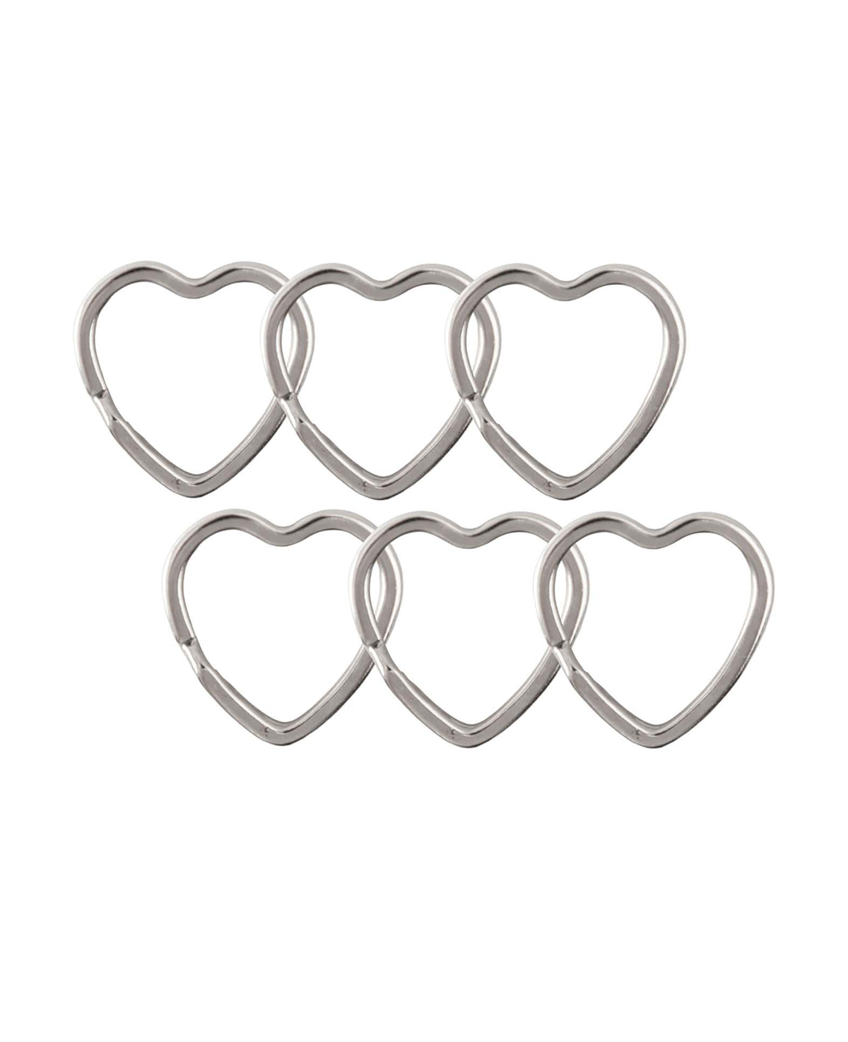 Schlüsselring Herz Metall, 6 Stk.