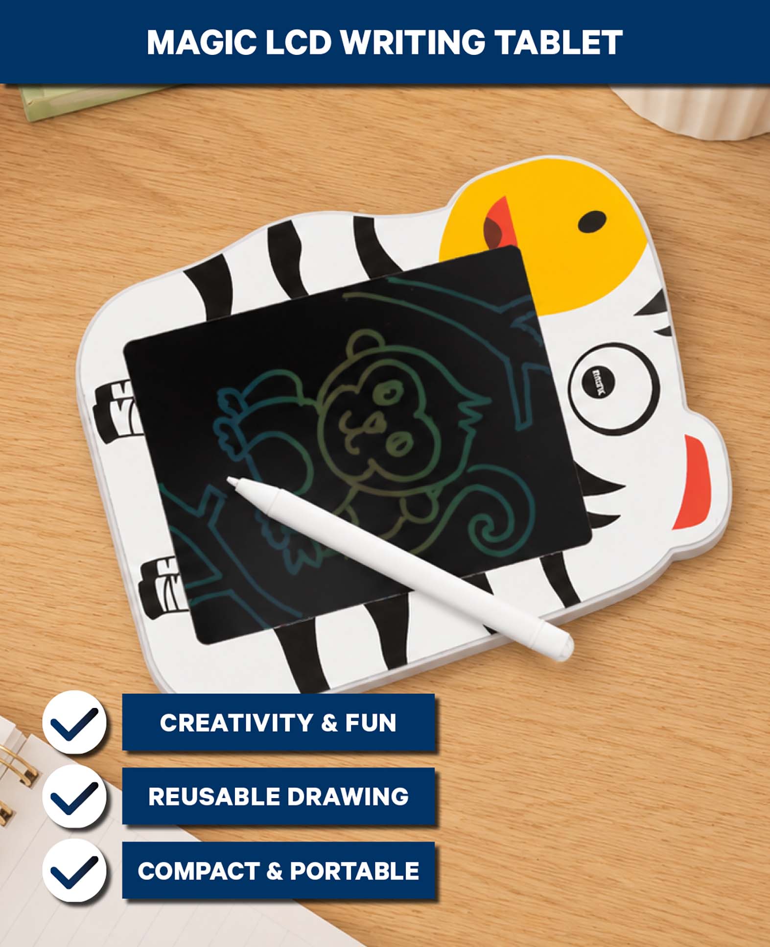 Magische LCD Schreibtafel, Zebra