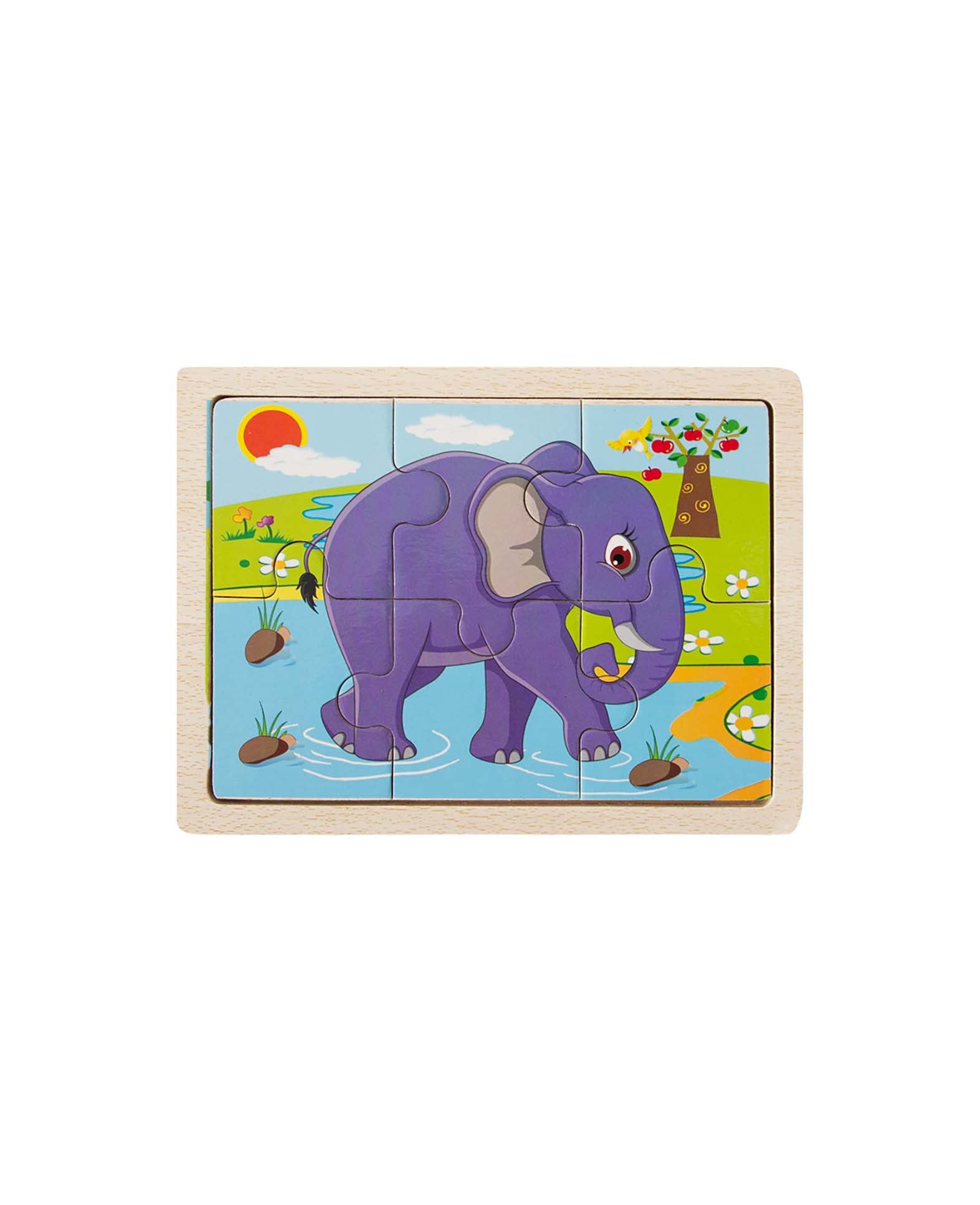 Holzpuzzle Elefant, 6 Teile