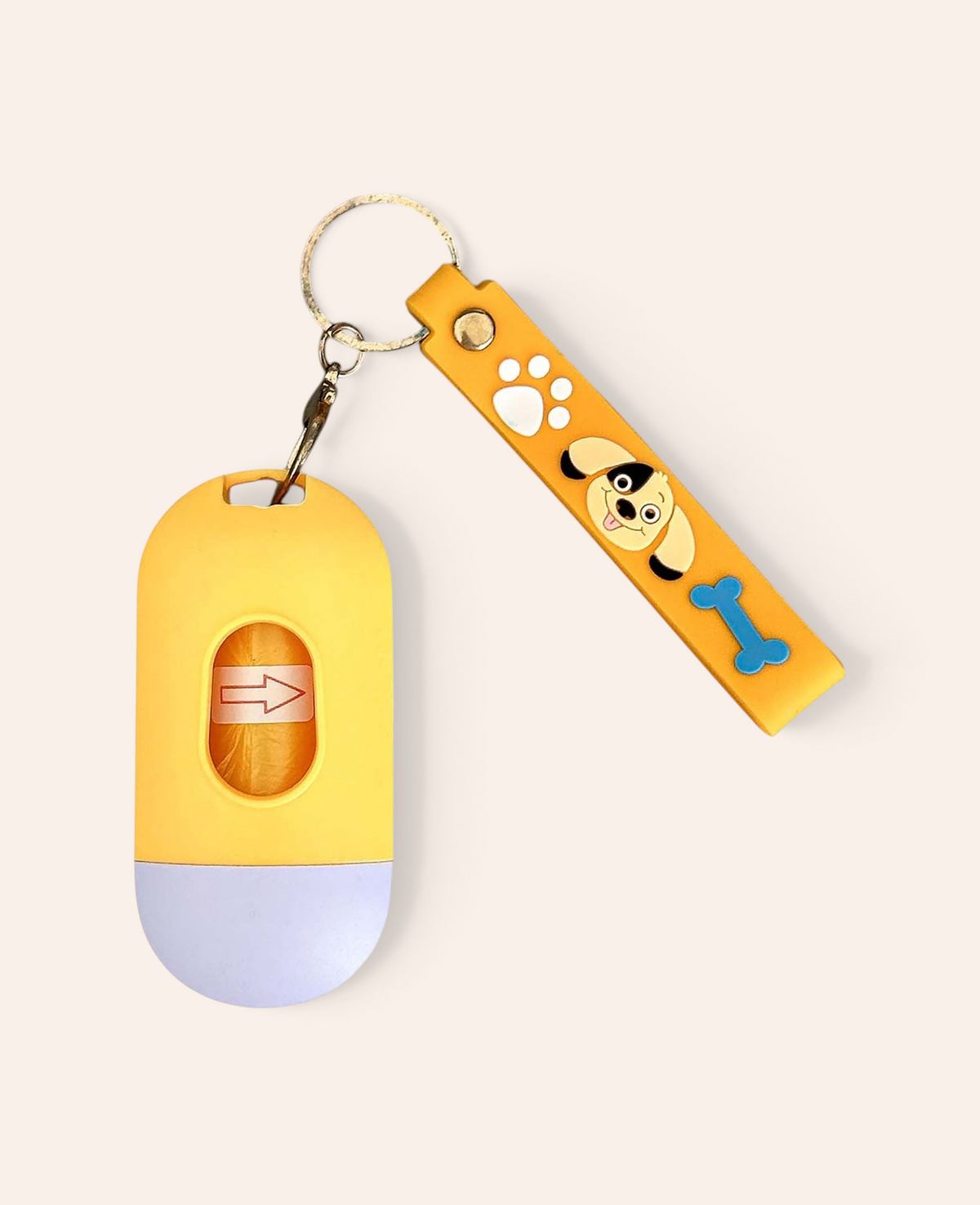Hundekotbeutelspender mit Taschenlampe, Gelb