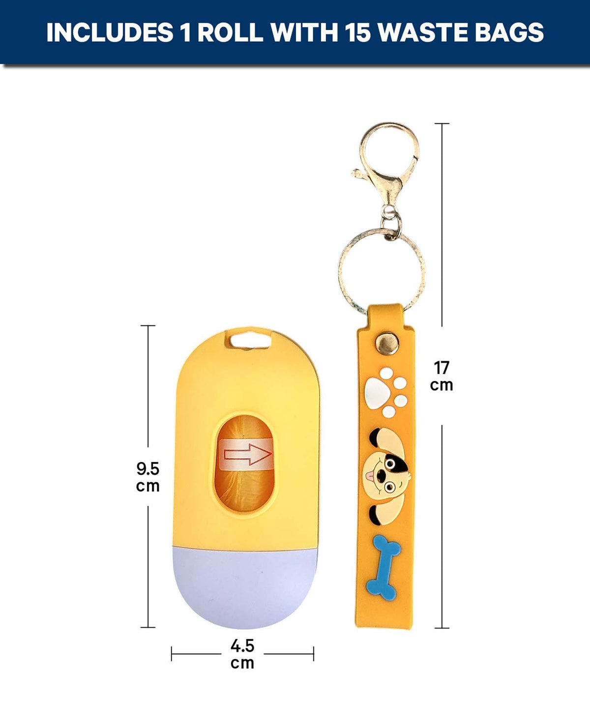 Hundekotbeutelspender mit Taschenlampe, Gelb
