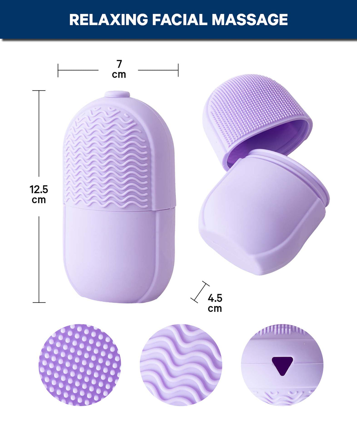 Silikon Eisroller für Gesichtsmassage, Lila