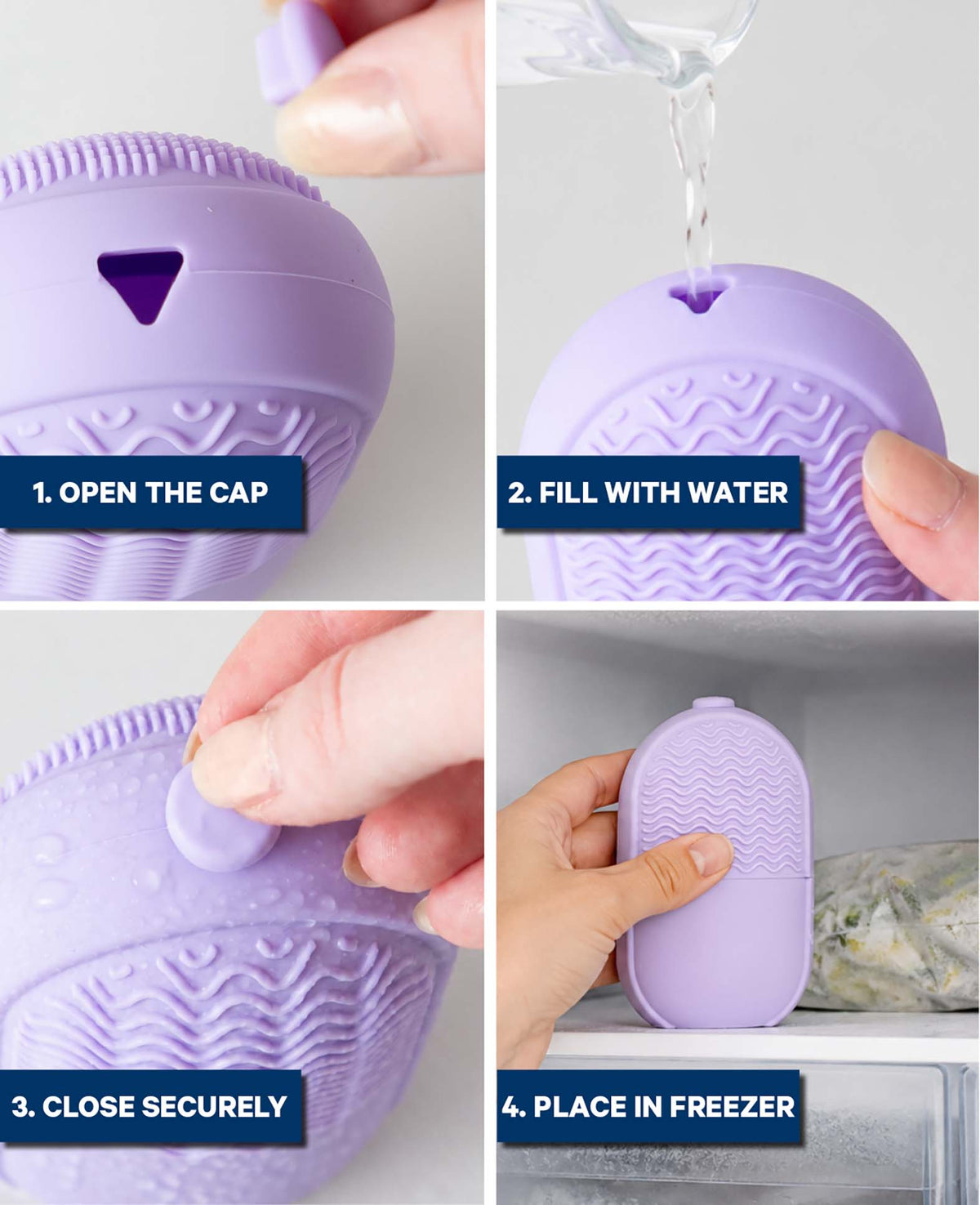 Silikon Eisroller für Gesichtsmassage, Lila
