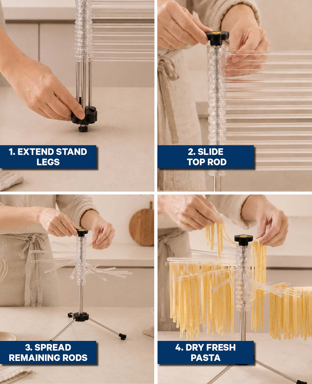 Nudeltrockner für frische Pasta, Silber