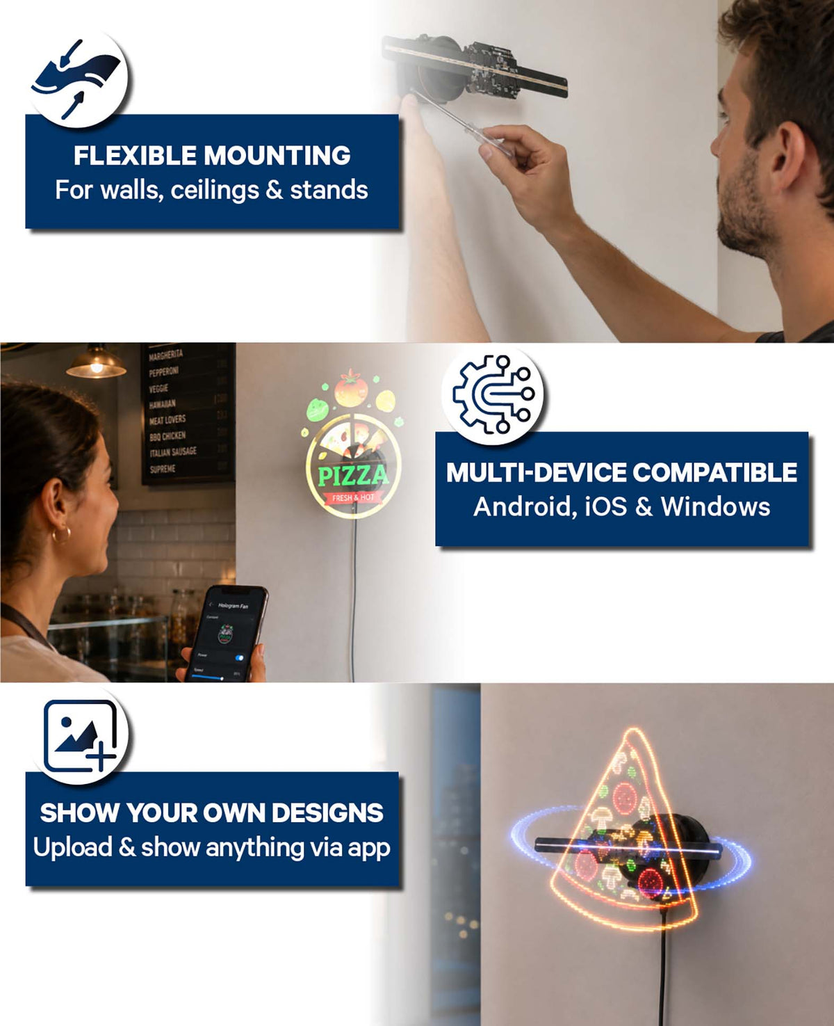 3D Hologramm Projektor HD, 14 cm