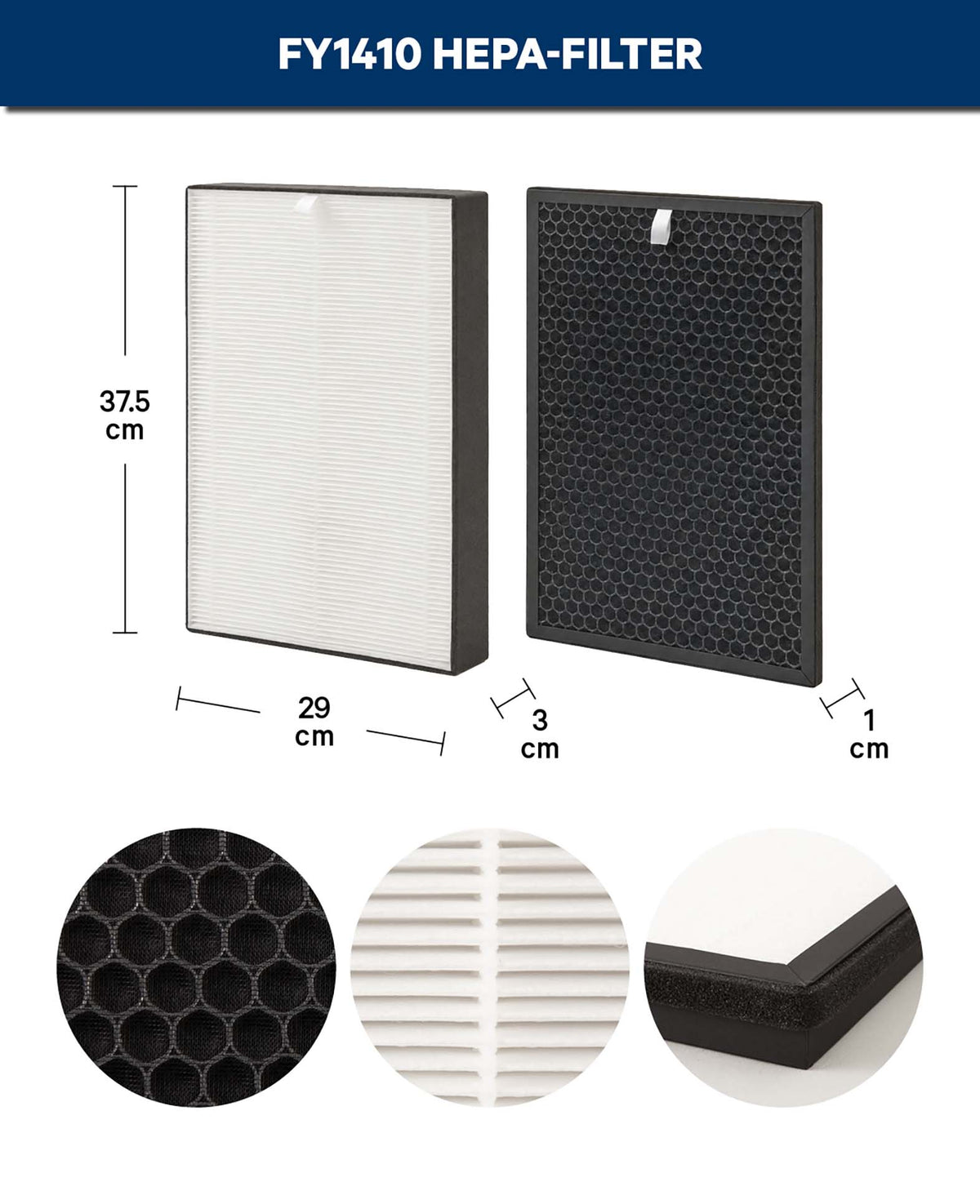 Purita HEPA Ersatzfilter, kompatibel mit Philips FY1410