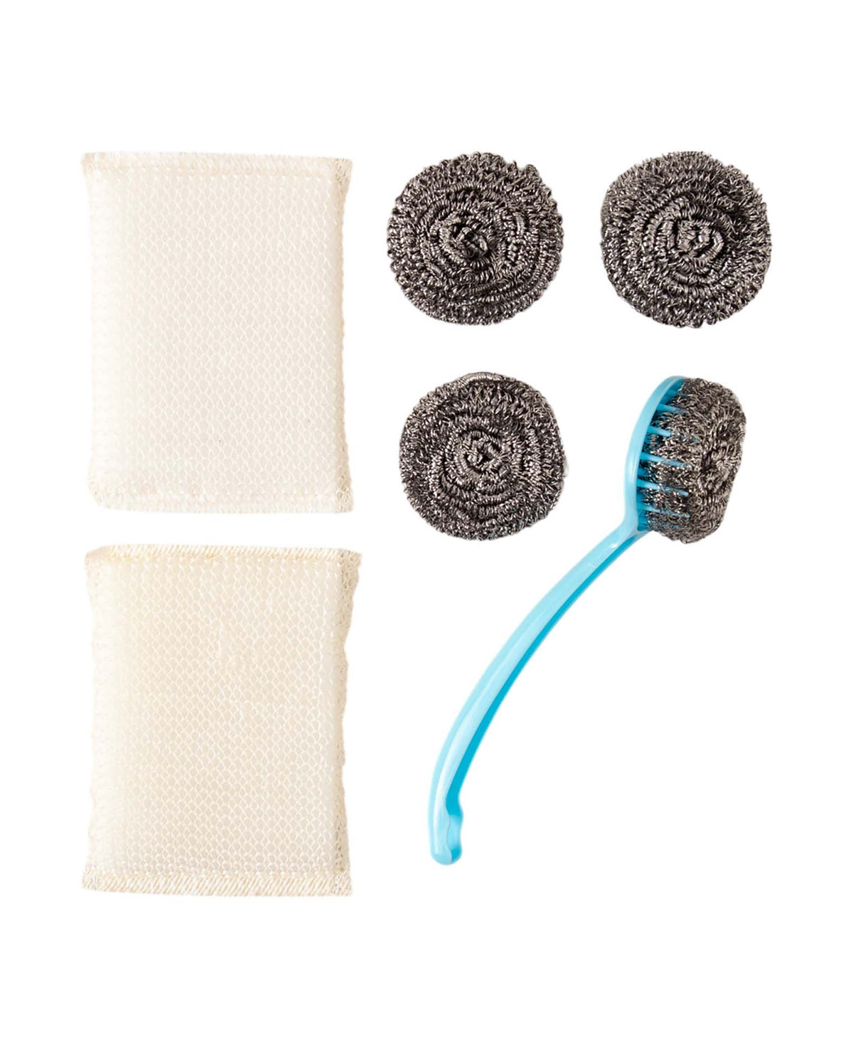 Topfkratzer Set mit Halter, Blau