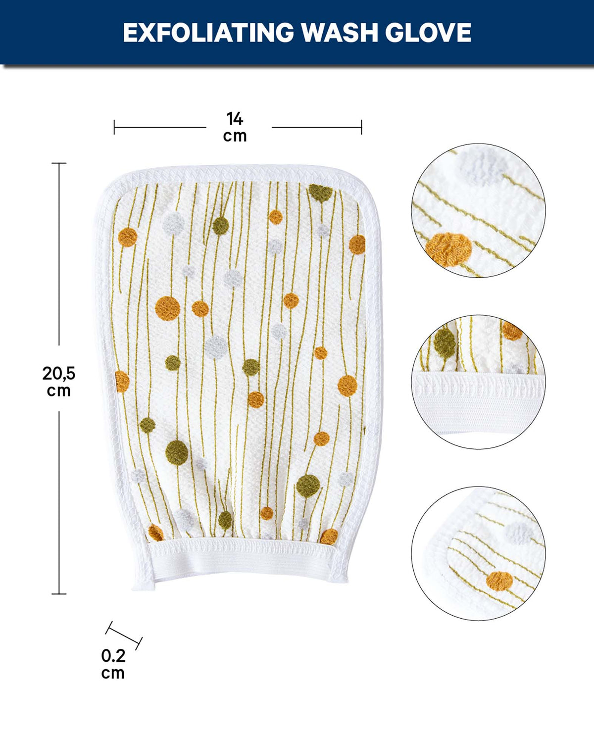 Peeling Waschhandschuh, Gepunket grün