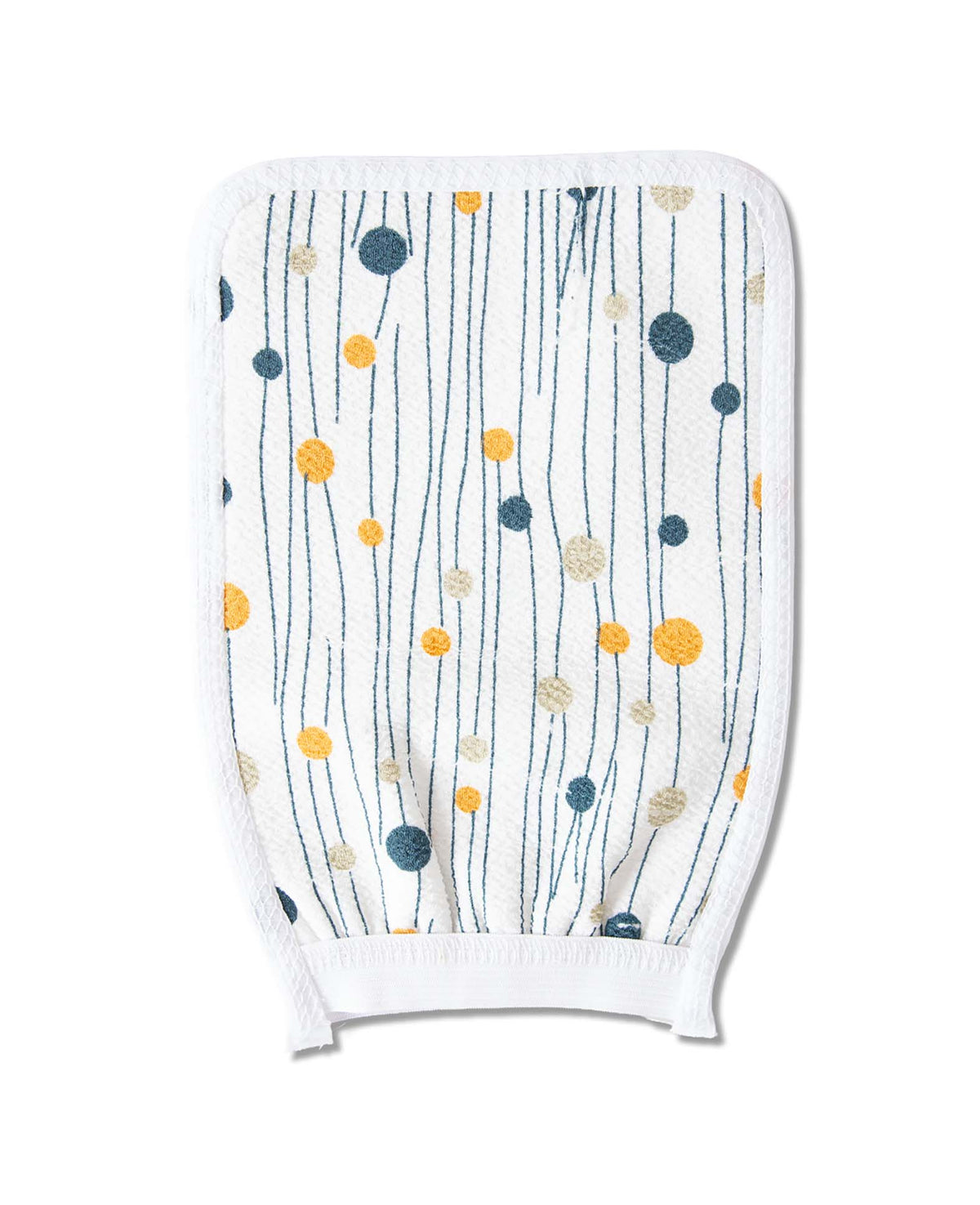 Peeling Waschhandschuh, Gepunket blau