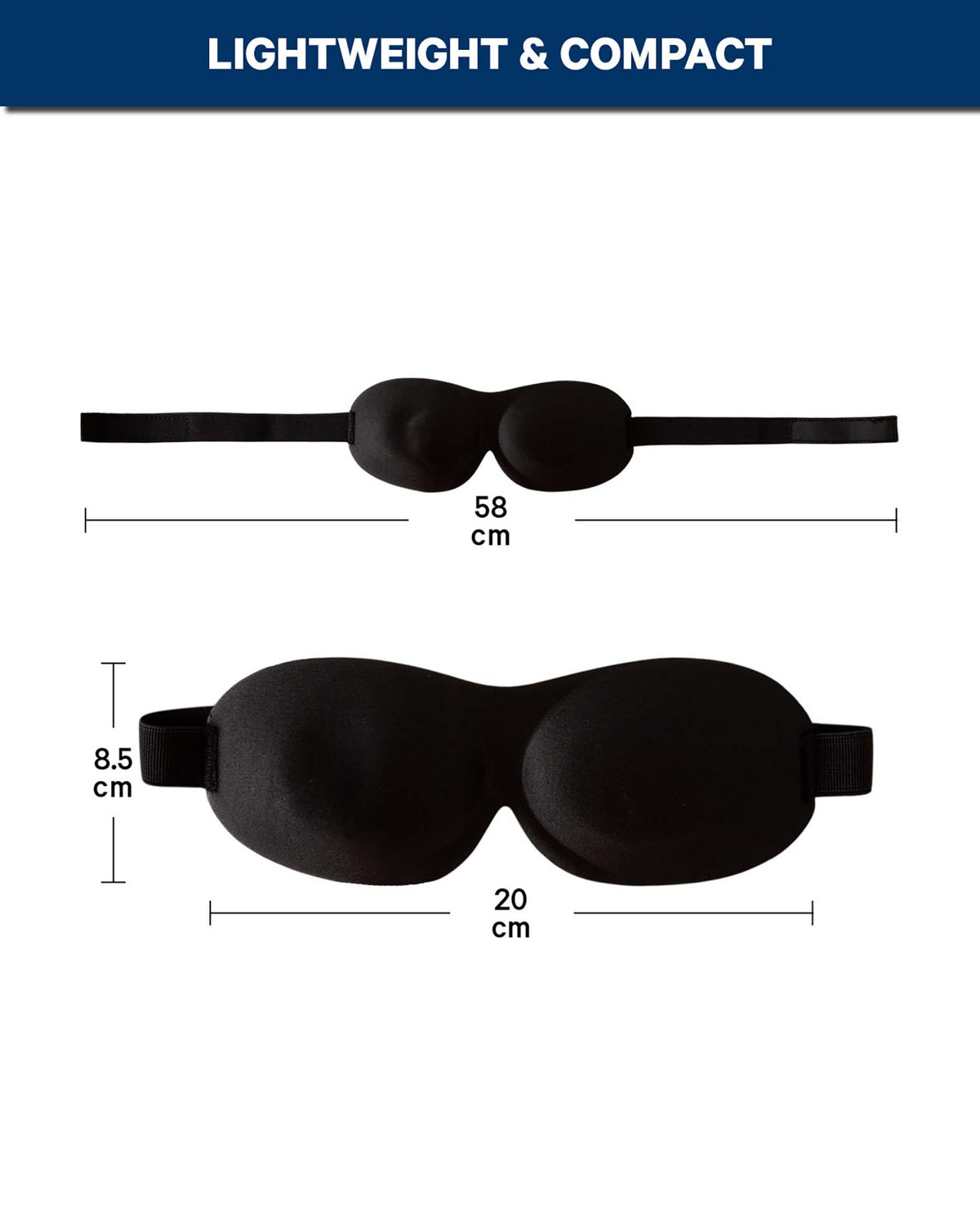 3D Schlafmaske schwarz