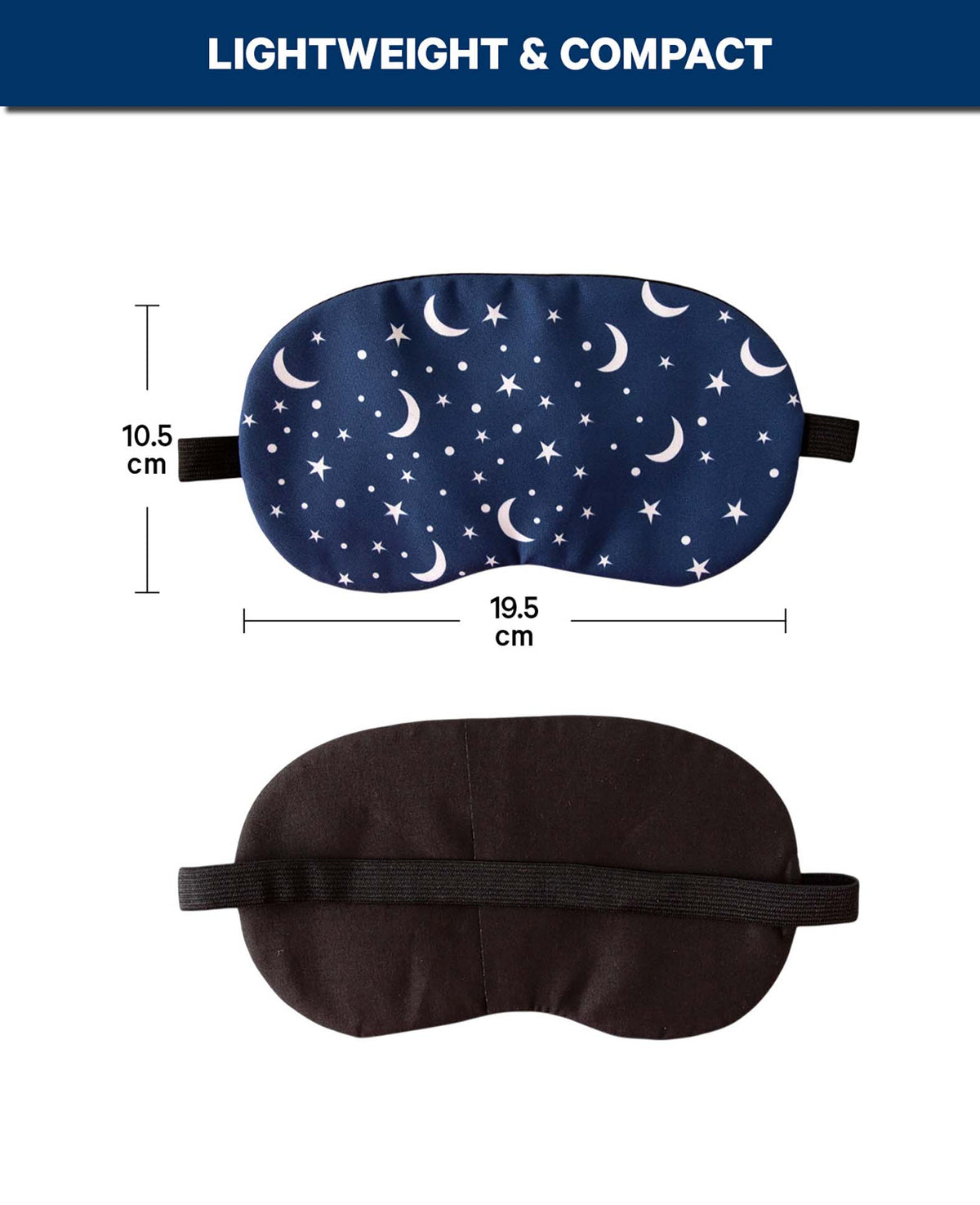Schlafmaske Soft Touch, Sterne blau