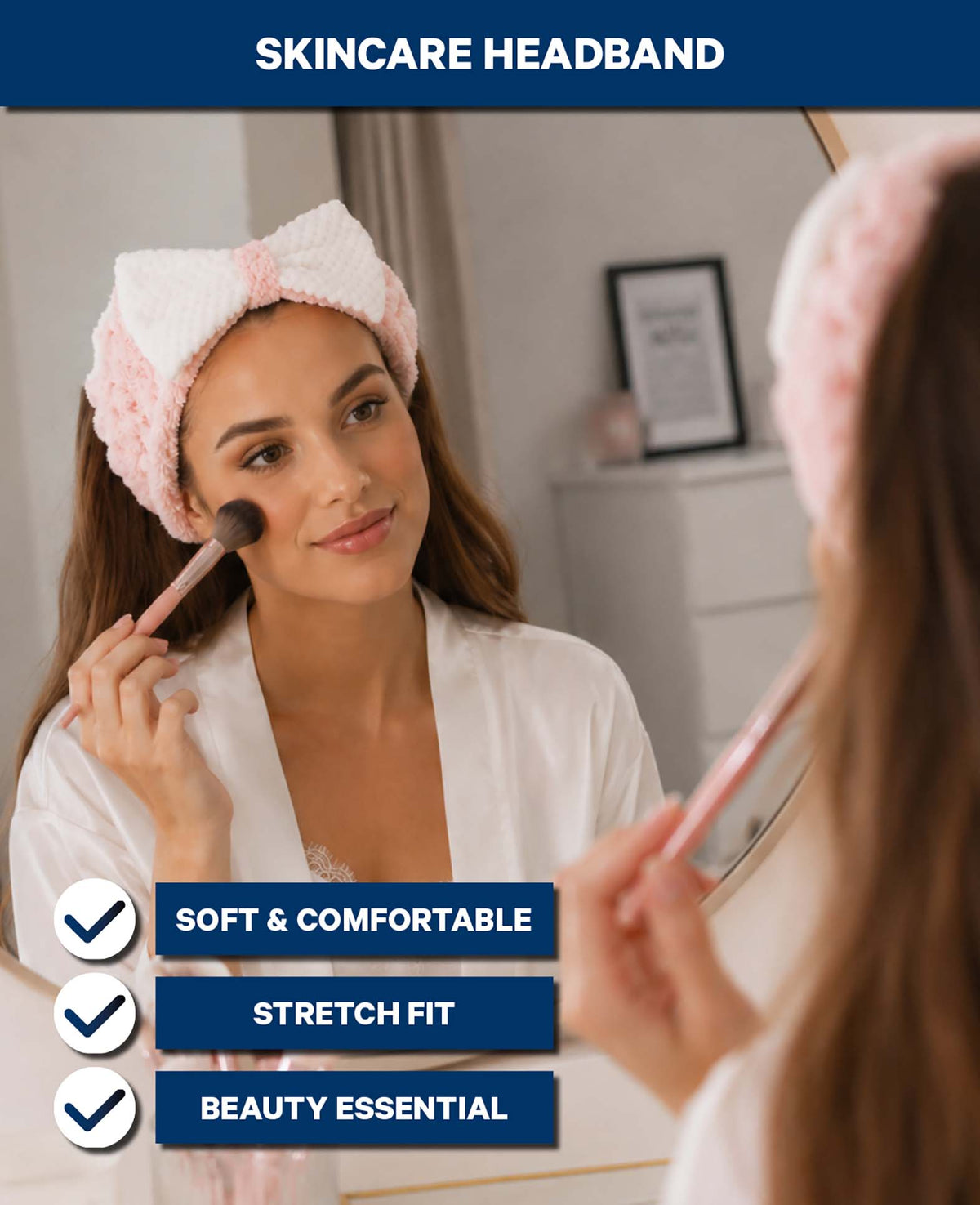Kosmetik-Haarband mit Schleife