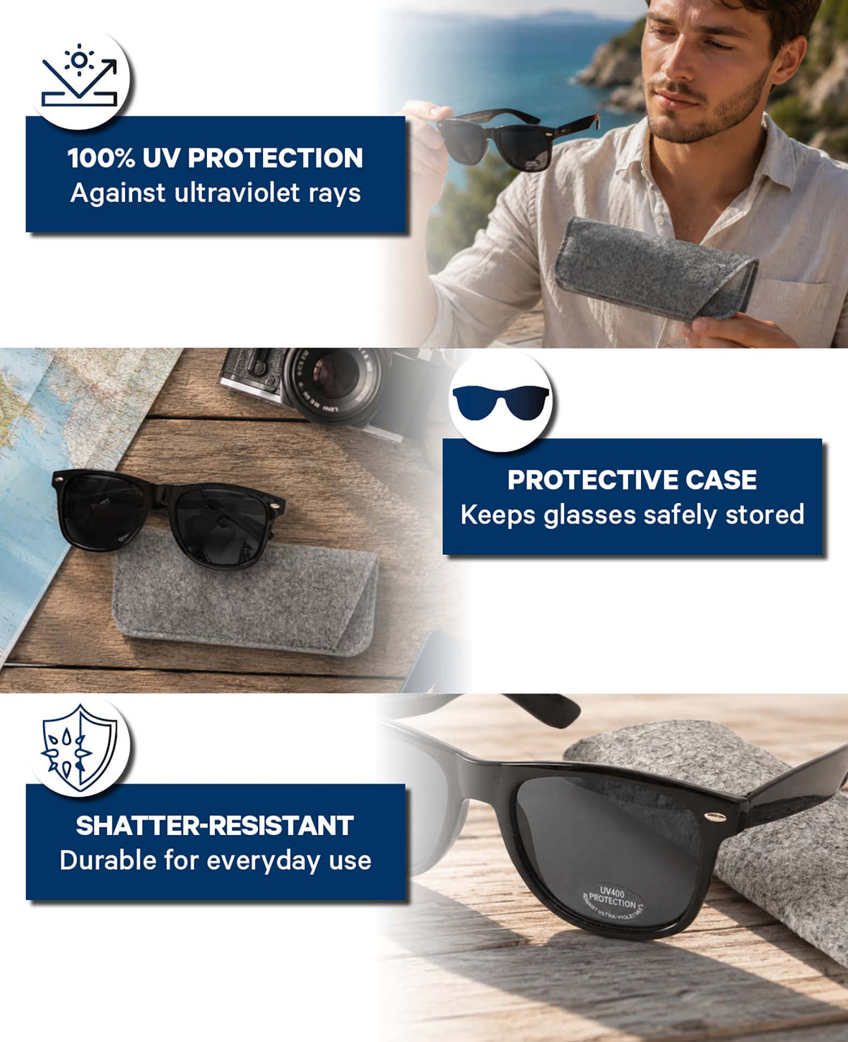 Sonnenbrille mit 100% UV-Schutz