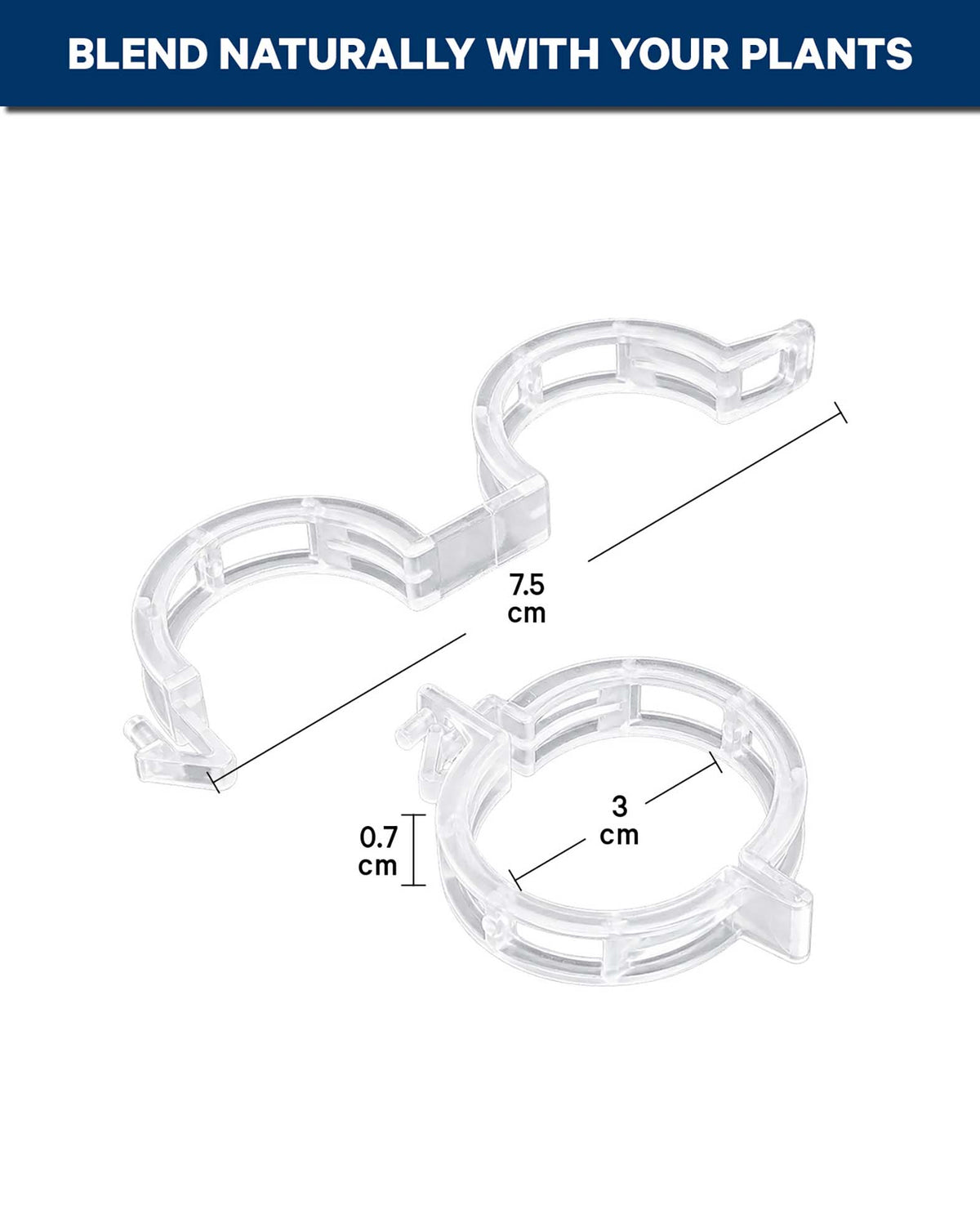 Pflanzenklammern / Rankhilfe Transparent, 50 Stk.