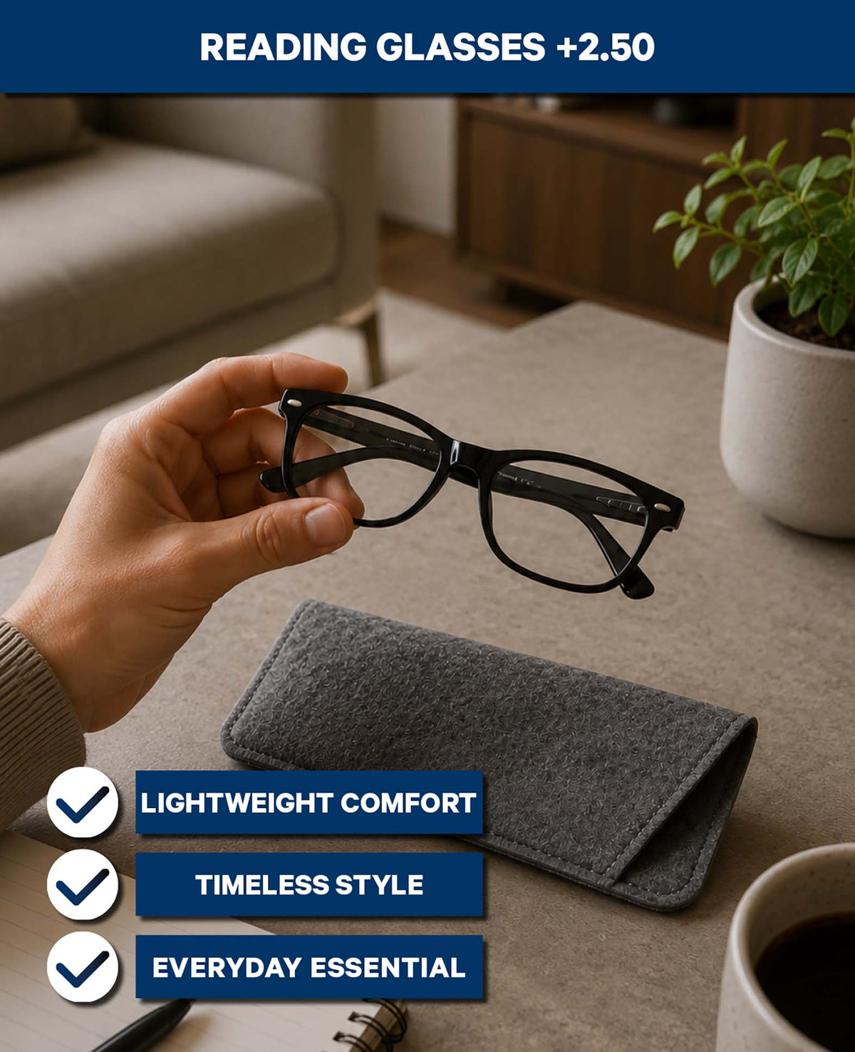 Lesebrille +2.50 Dioptrien
