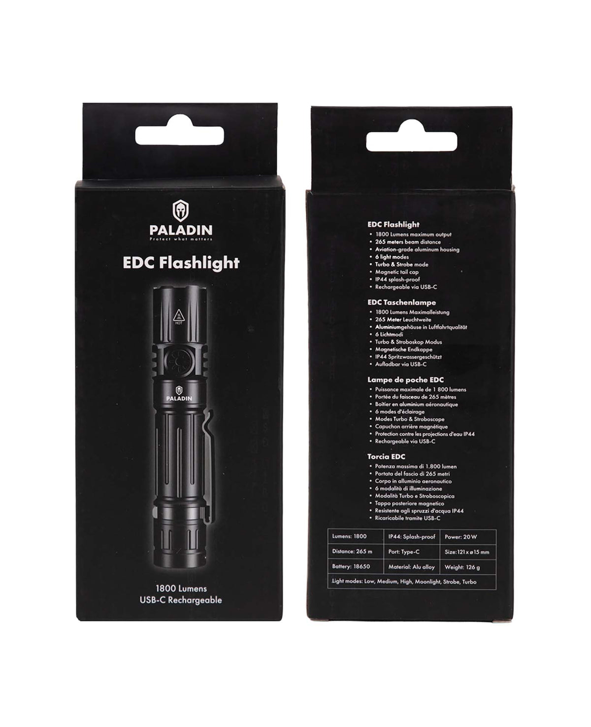 Paladin EDC Flashlight, 1800 Lumen