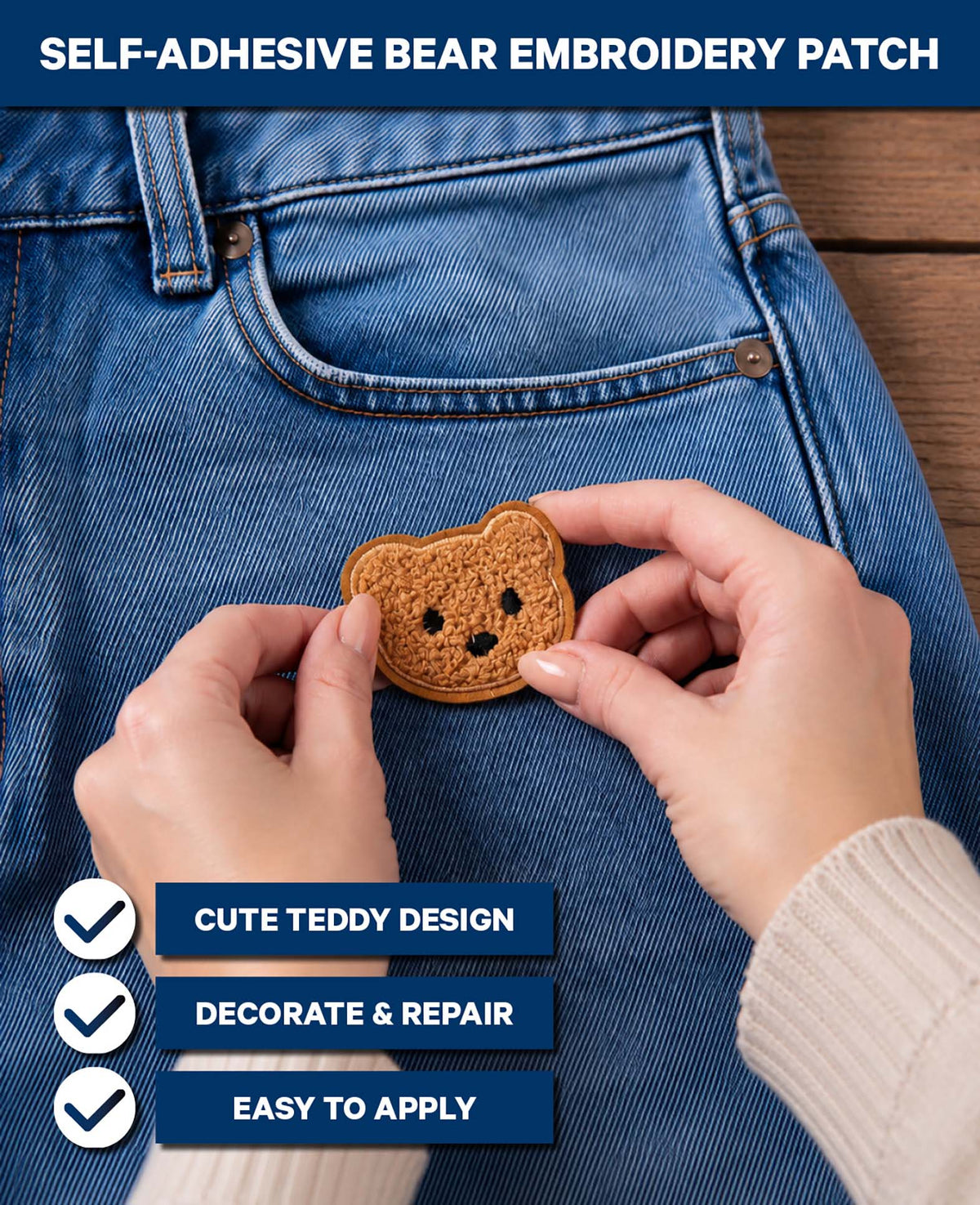 Aufnäher Teddy, 5 Stk.
