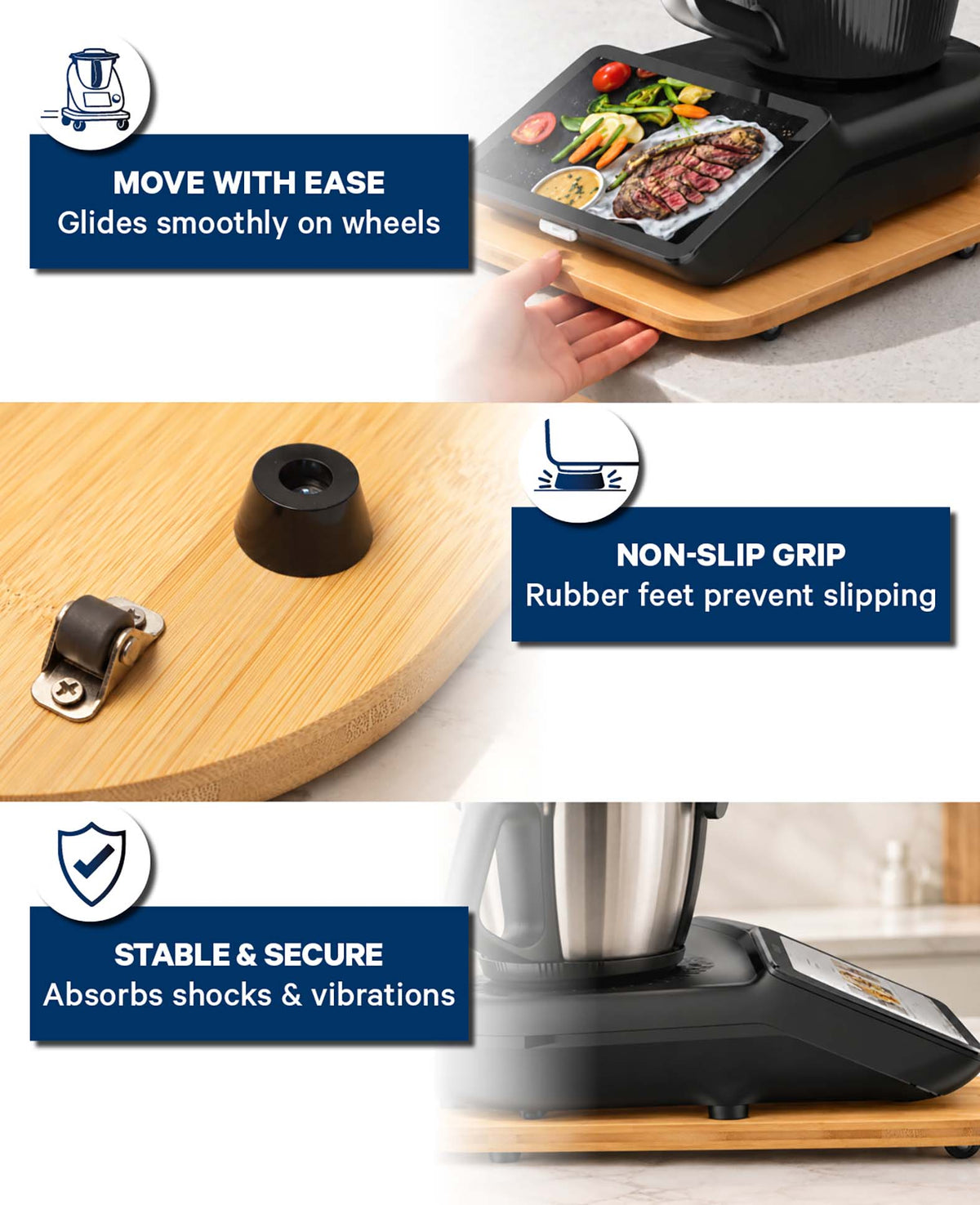 Gleitbrett mit Rollen für Thermomix TM7
