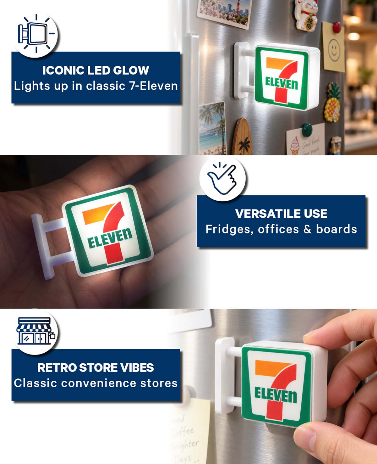 7-Eleven Leuchtmagnet mit LED