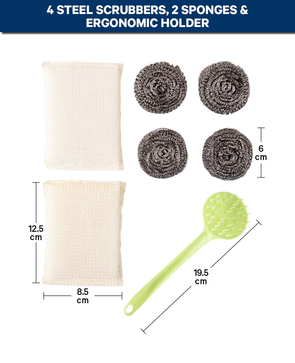 Topfkratzer Set mit Halter, Grün