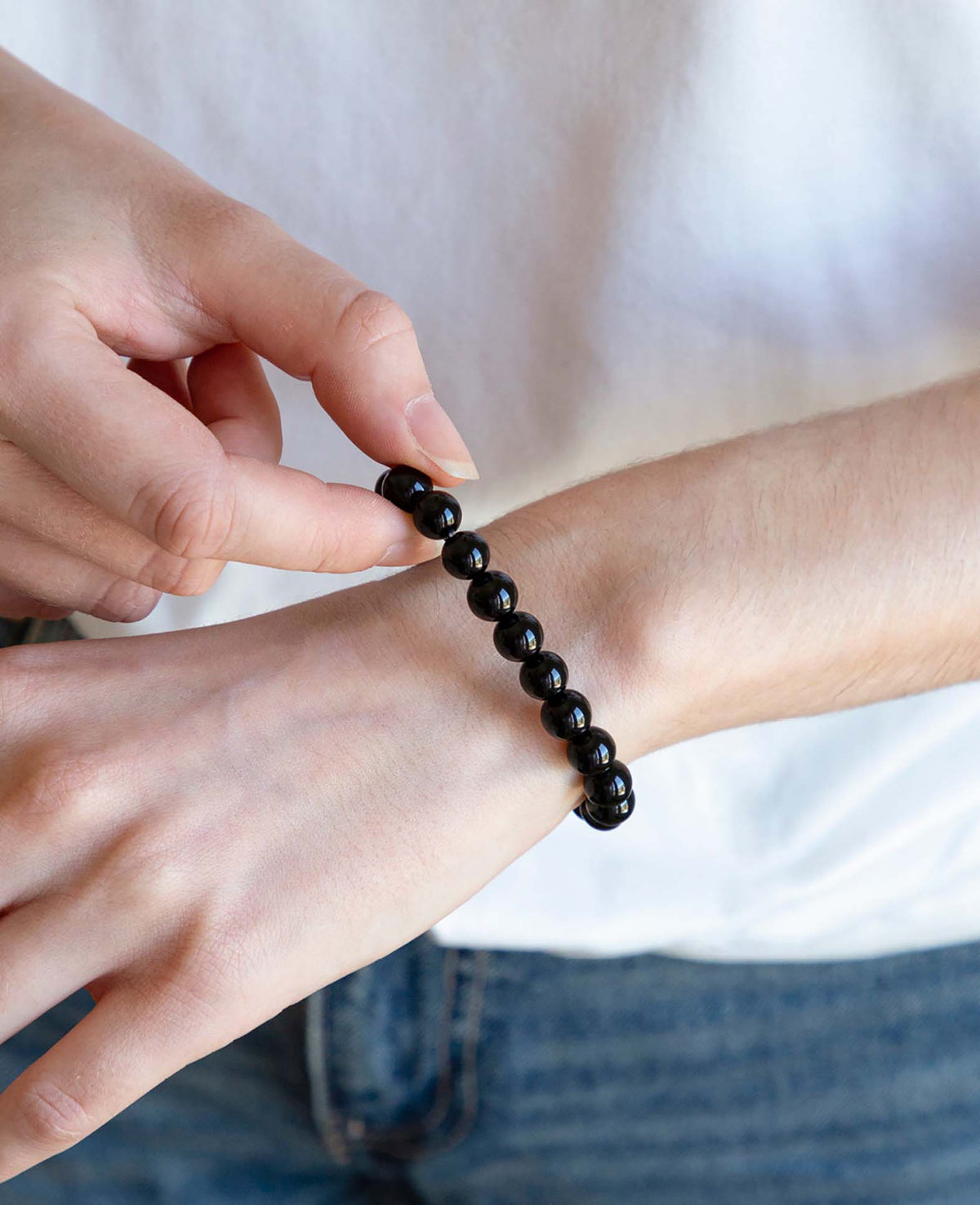 Echtstein-Armband, Black Onyx