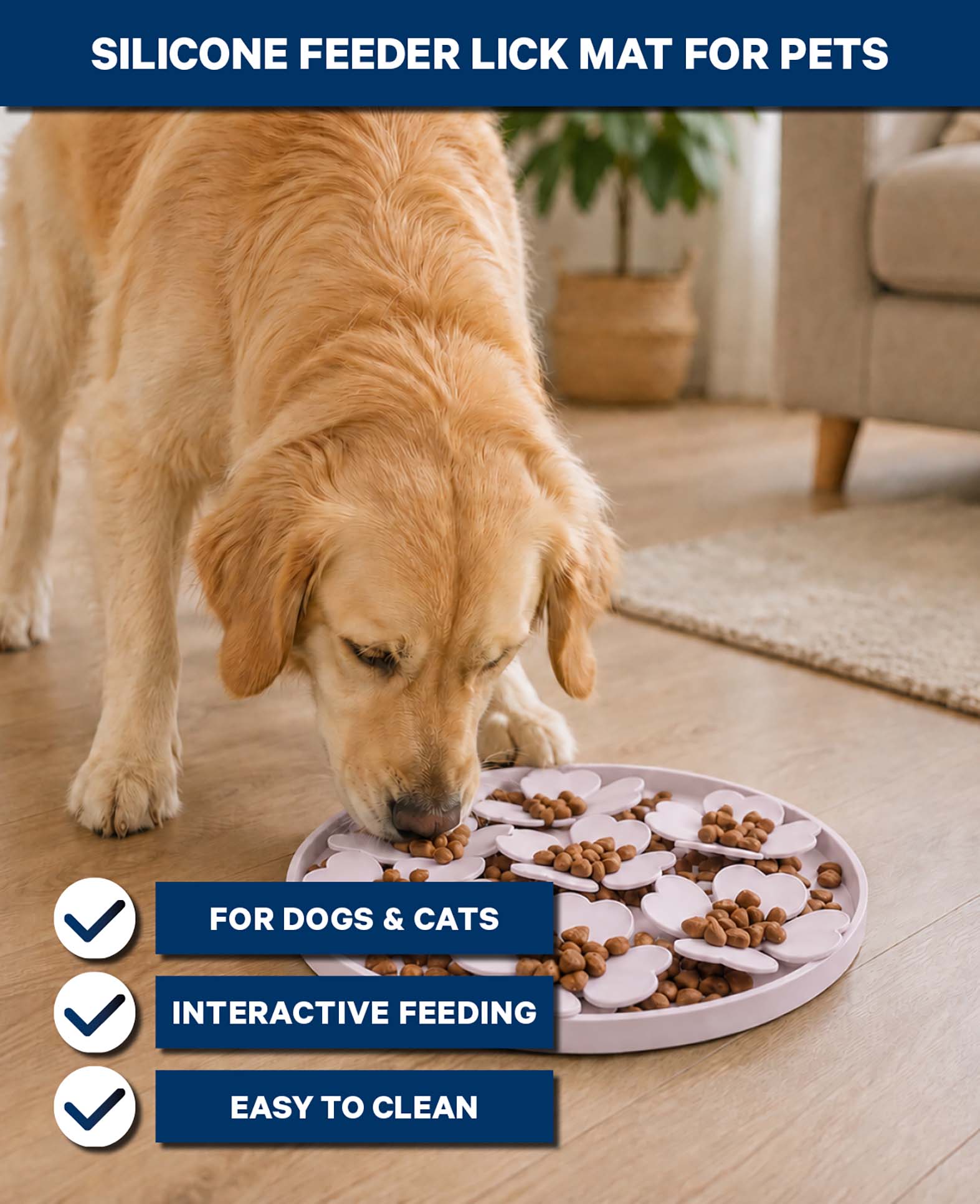 Haustier-Schleckmatte für Hunde & Katzen, Lila