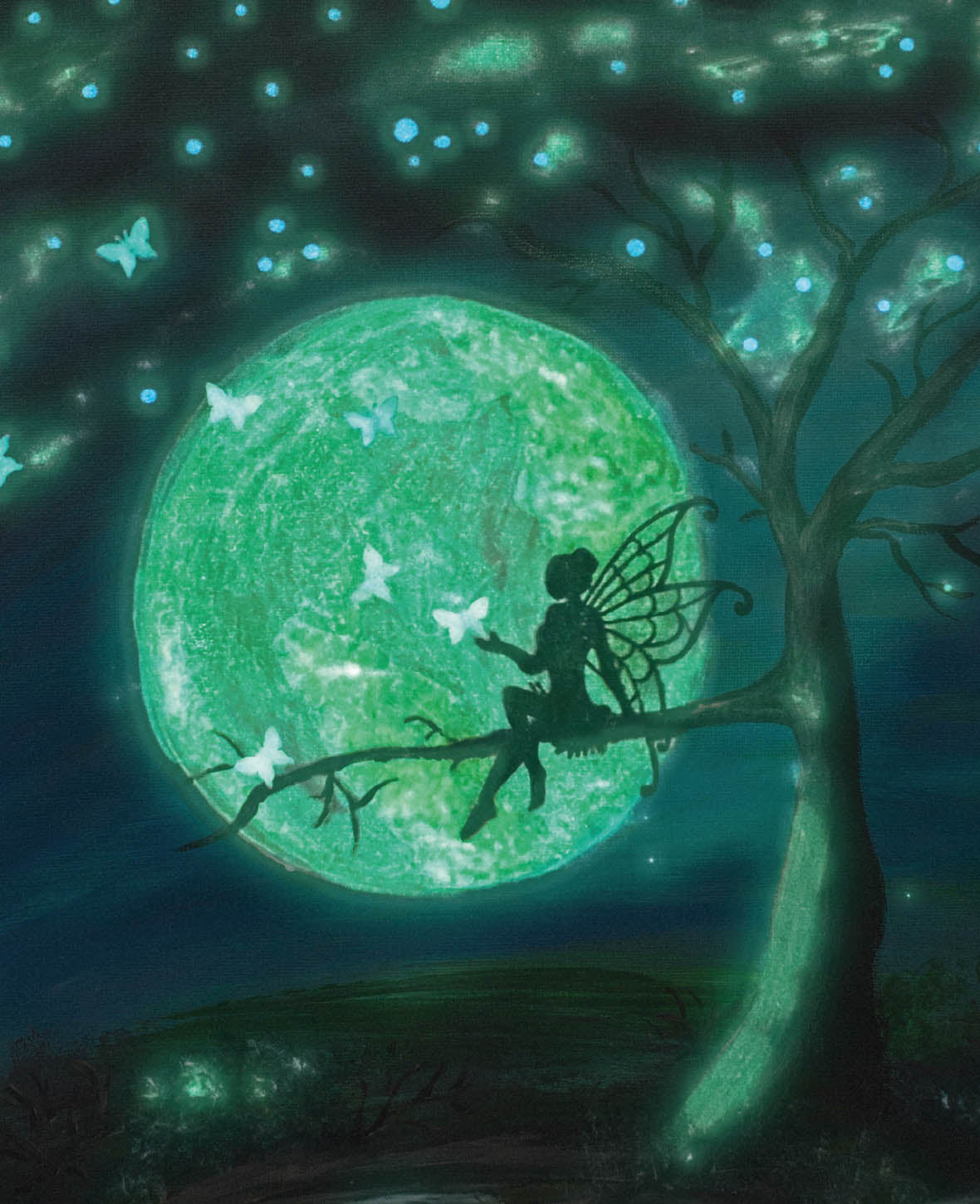 Nachtleuchtfarbe Luna, Glühfarbe mit extra langer Leuchtdauer, Grün, 50 ml