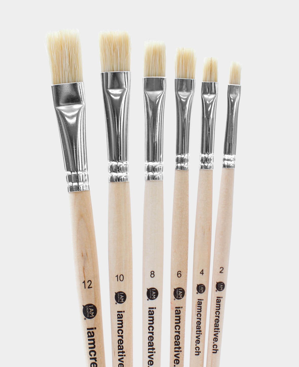 Universal Pinselset – Künstler-Set mit Flachpinsel, 6 Stück