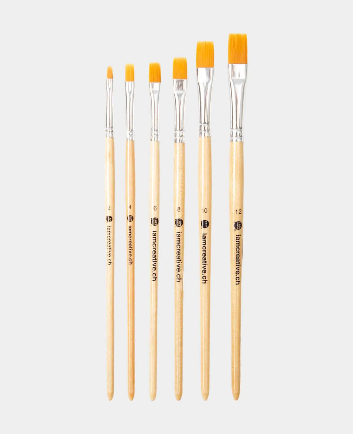 Universal Pinselset – Künstler-Set mit Flachpinsel, 6 Stück.