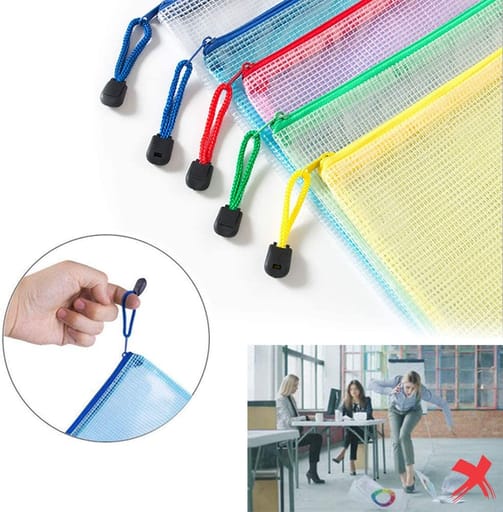 Tear-resistant A3 Document Pouch Zipper Folder, 10 pcs.