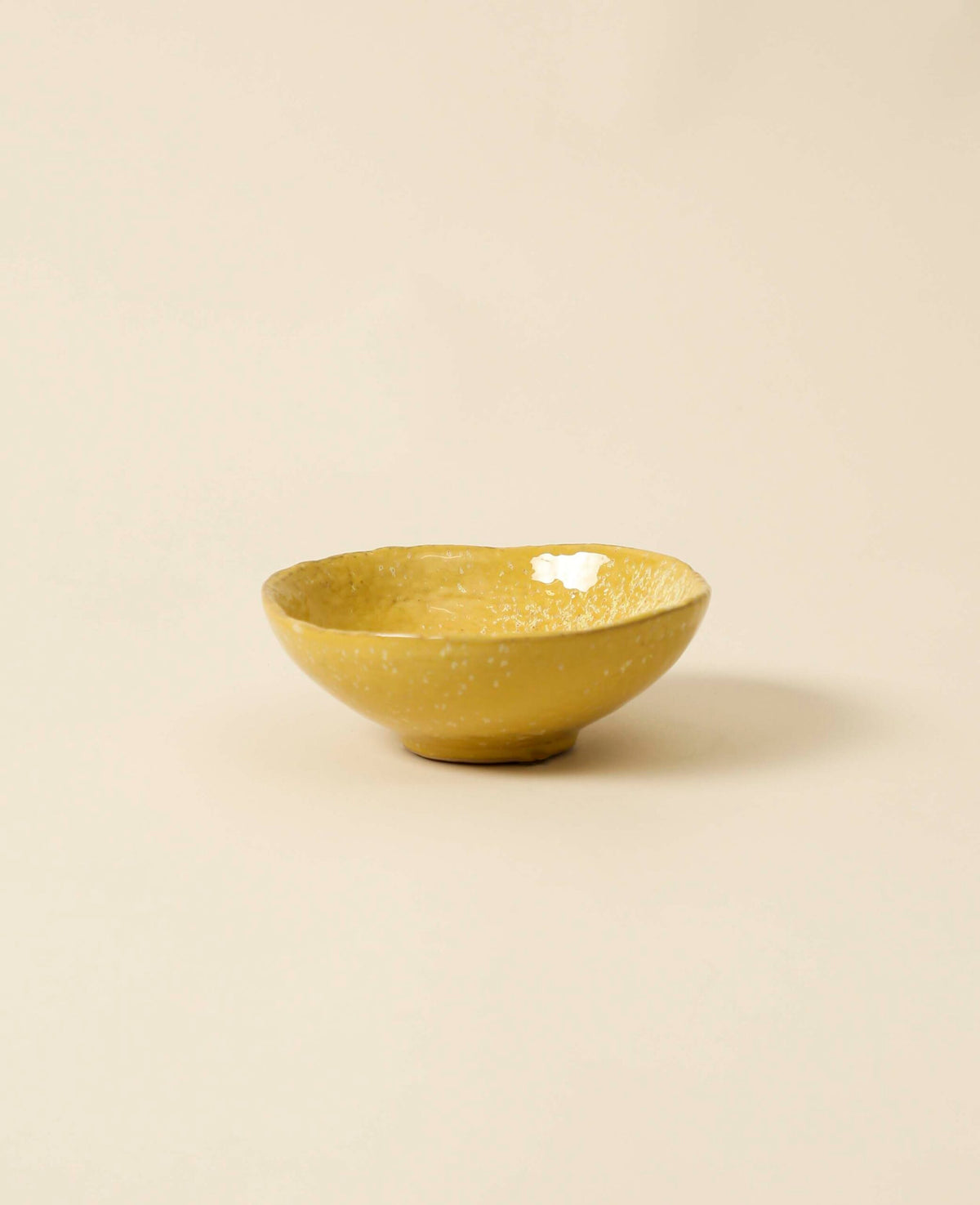 Plat en céramique, jaune, 15x5.5cm