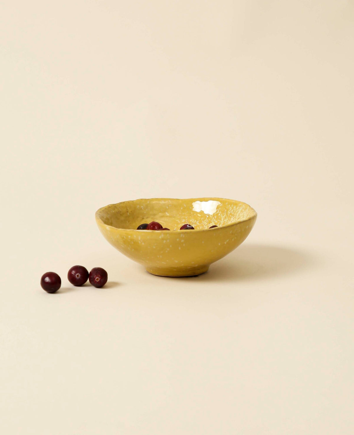 Plat en céramique, jaune, 15x5.5cm