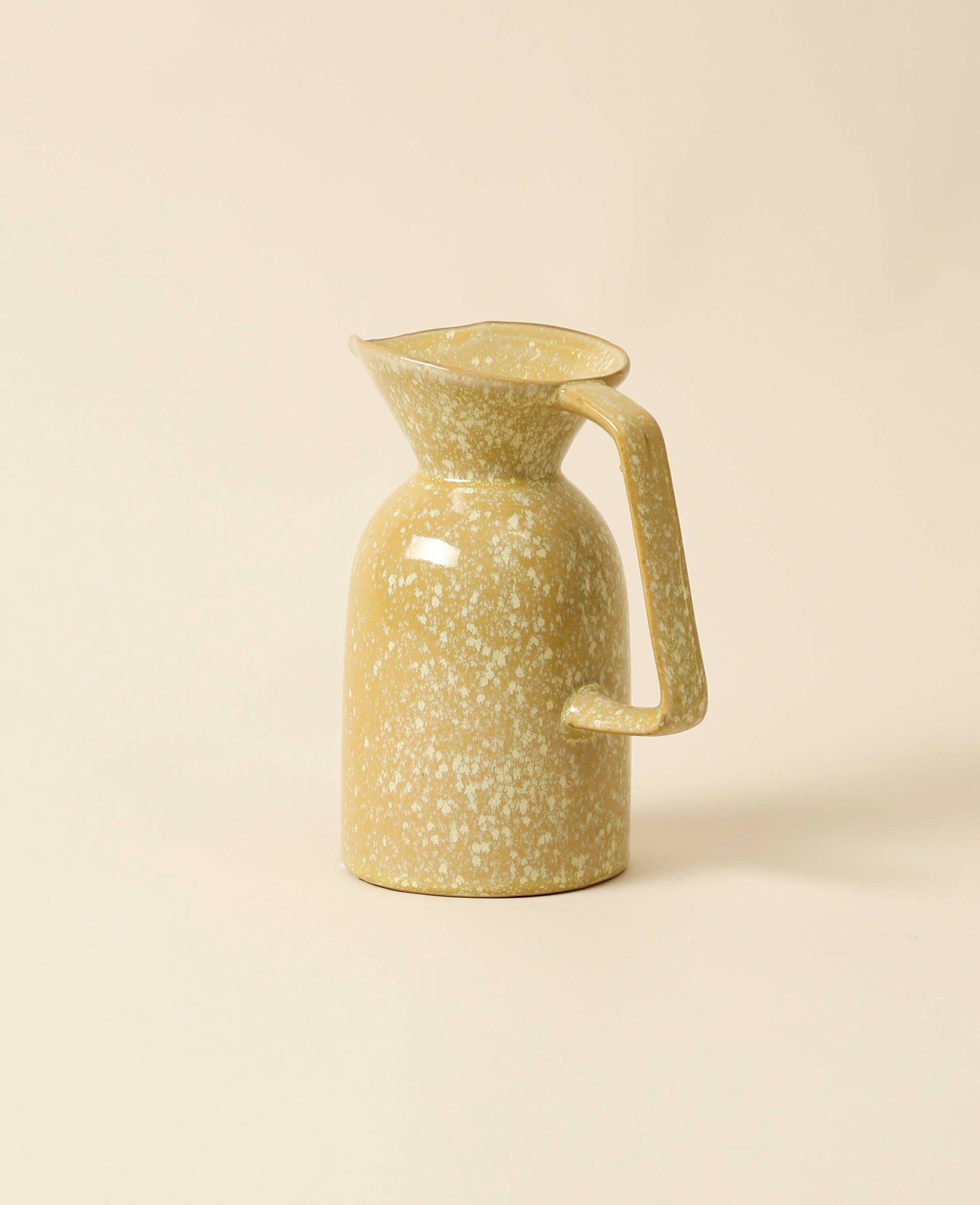 Pot en céramique, jaune, 17.5x20cm
