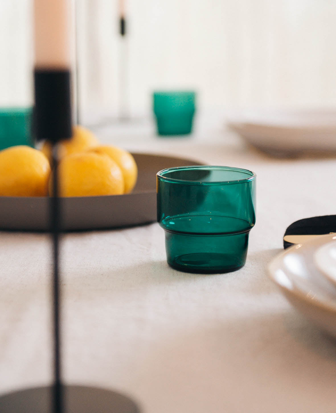 Drinking glass set Mira, turquoise, 6 pcs.